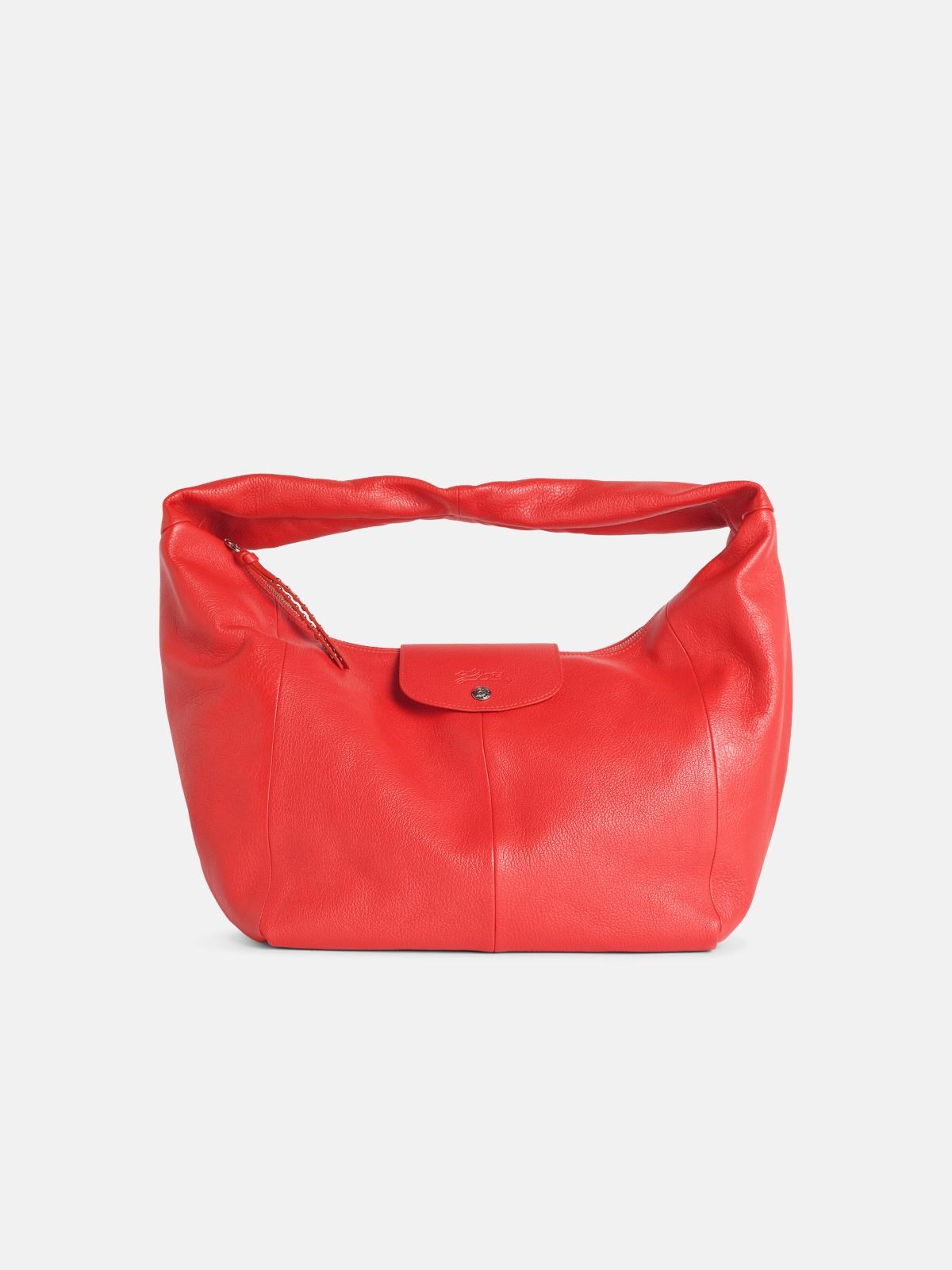 Longchamp 'hobo L Le Pliage Xtra' Red Leather Bag In Red