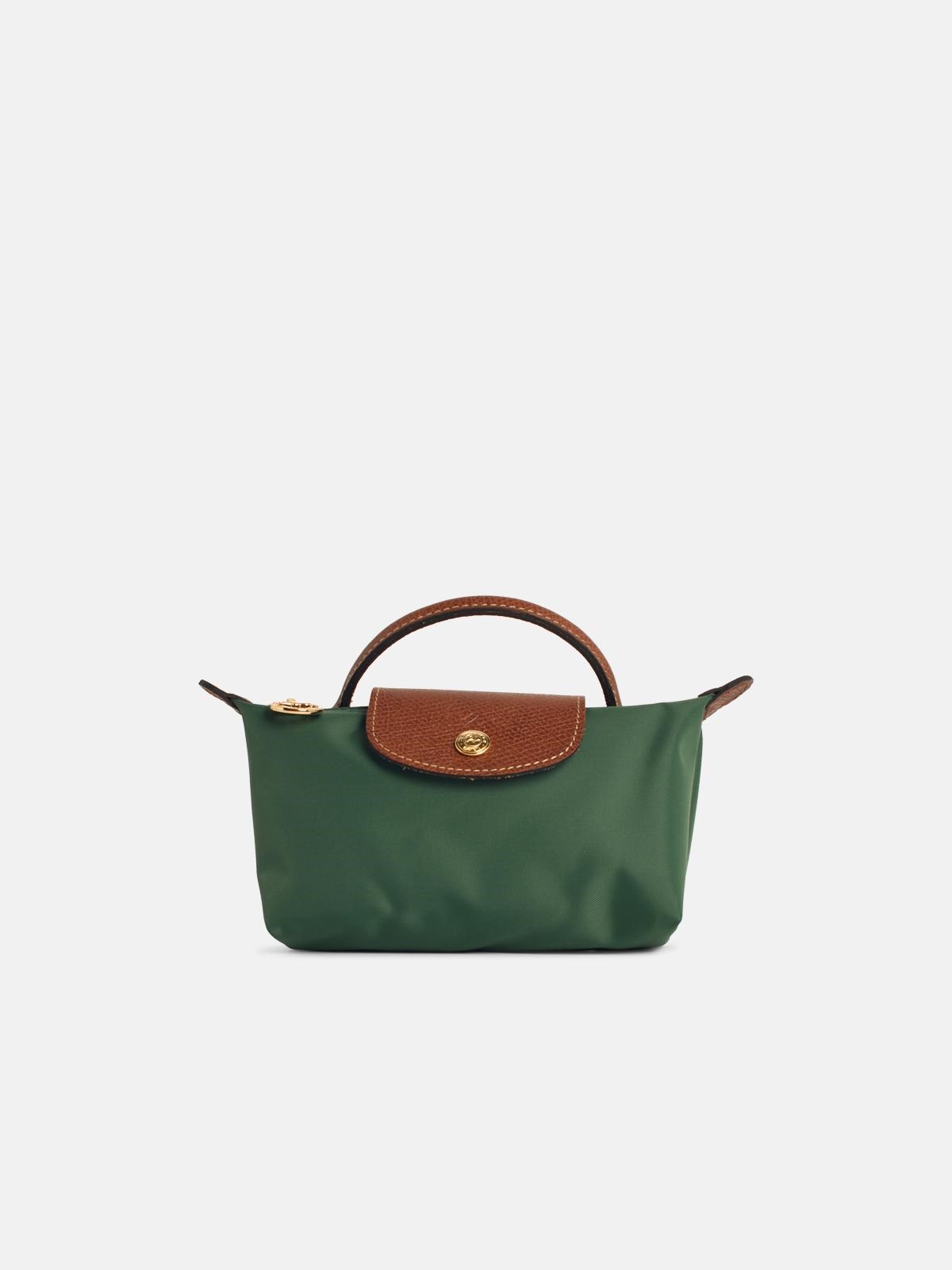 Longchamp 'le Pliage Original' English Green Polyamide Clutch Bag