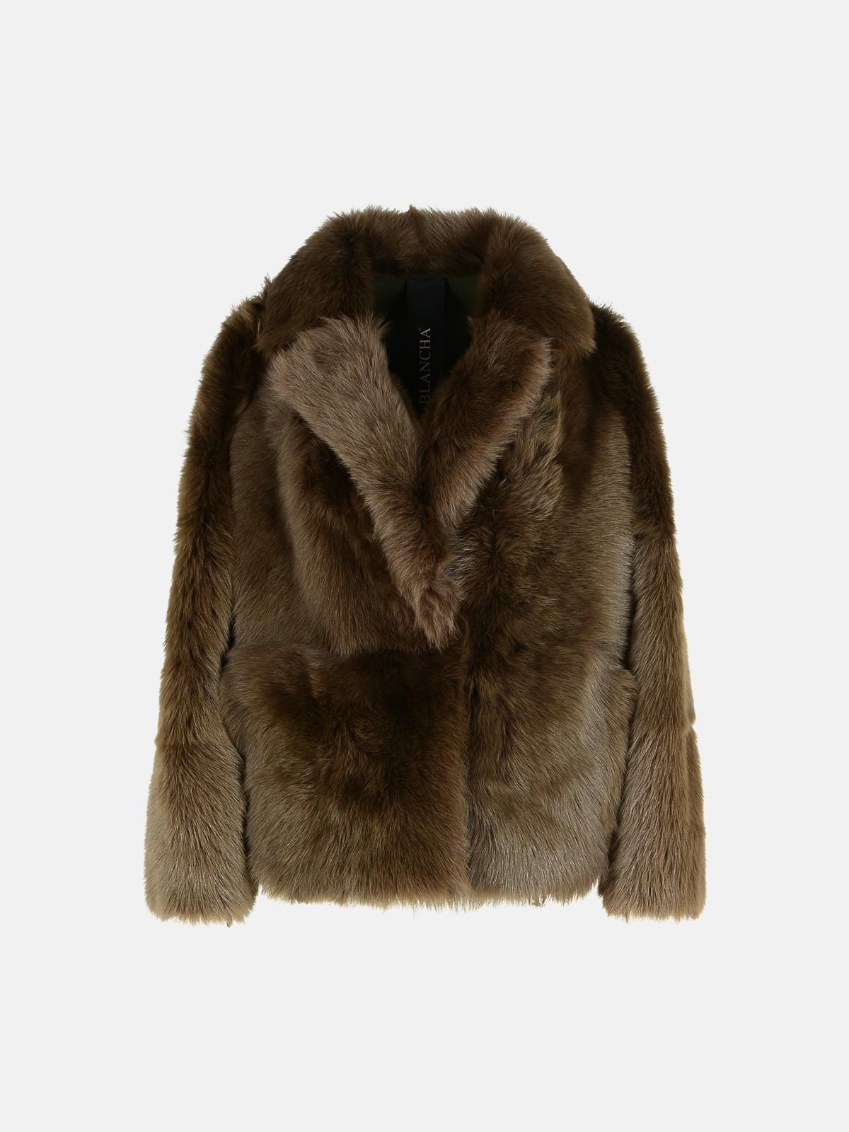 Blancha Mud Sheepskin Jacket In Nude