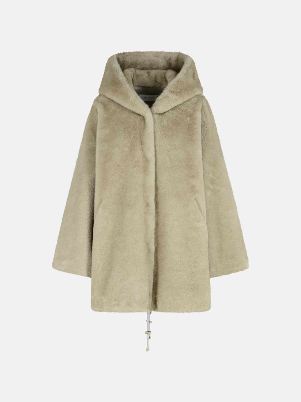 Bully Grey Faux Fur Jacket In Neutral