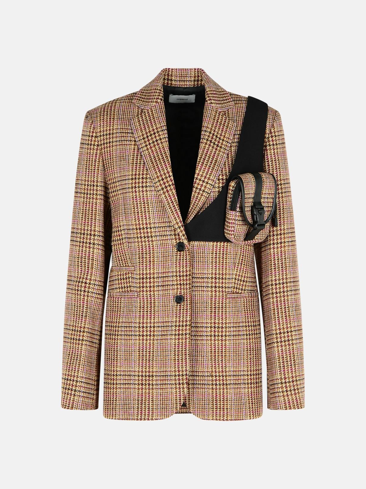 Coperni Multicolor Virgin Wool Blazer In Brown