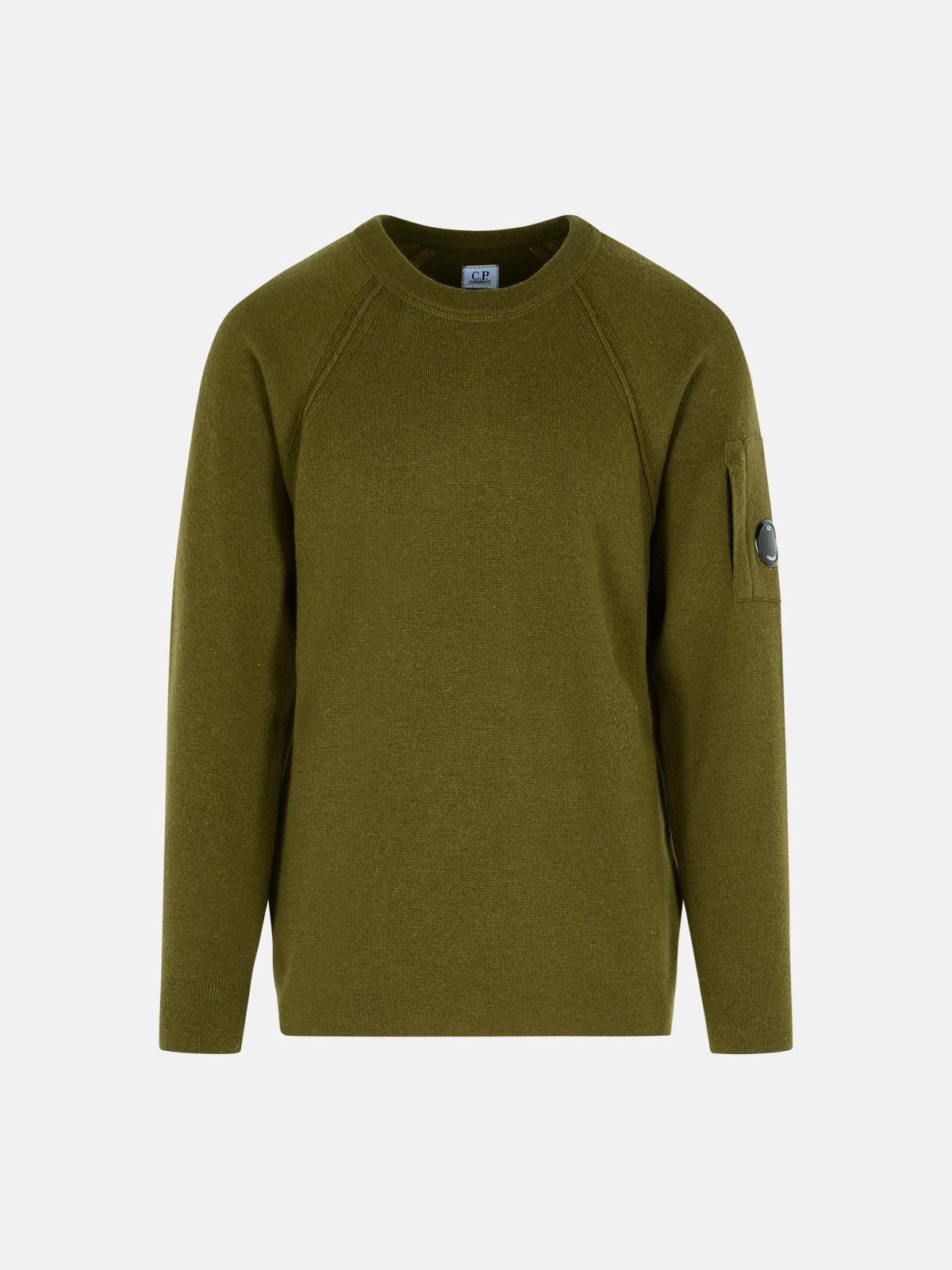 C.p. Company 'grs' Green Wool Blend Sweatshirt In Green