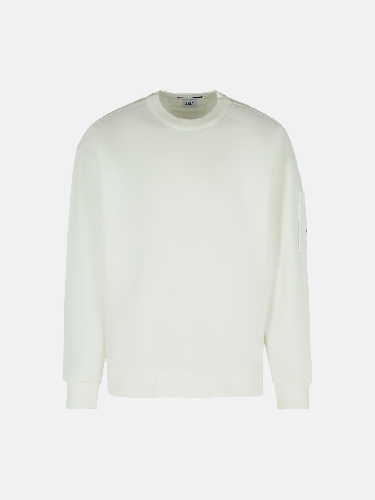 C.P. COMPANY 'Emerized' White Cotton Sweatshirt