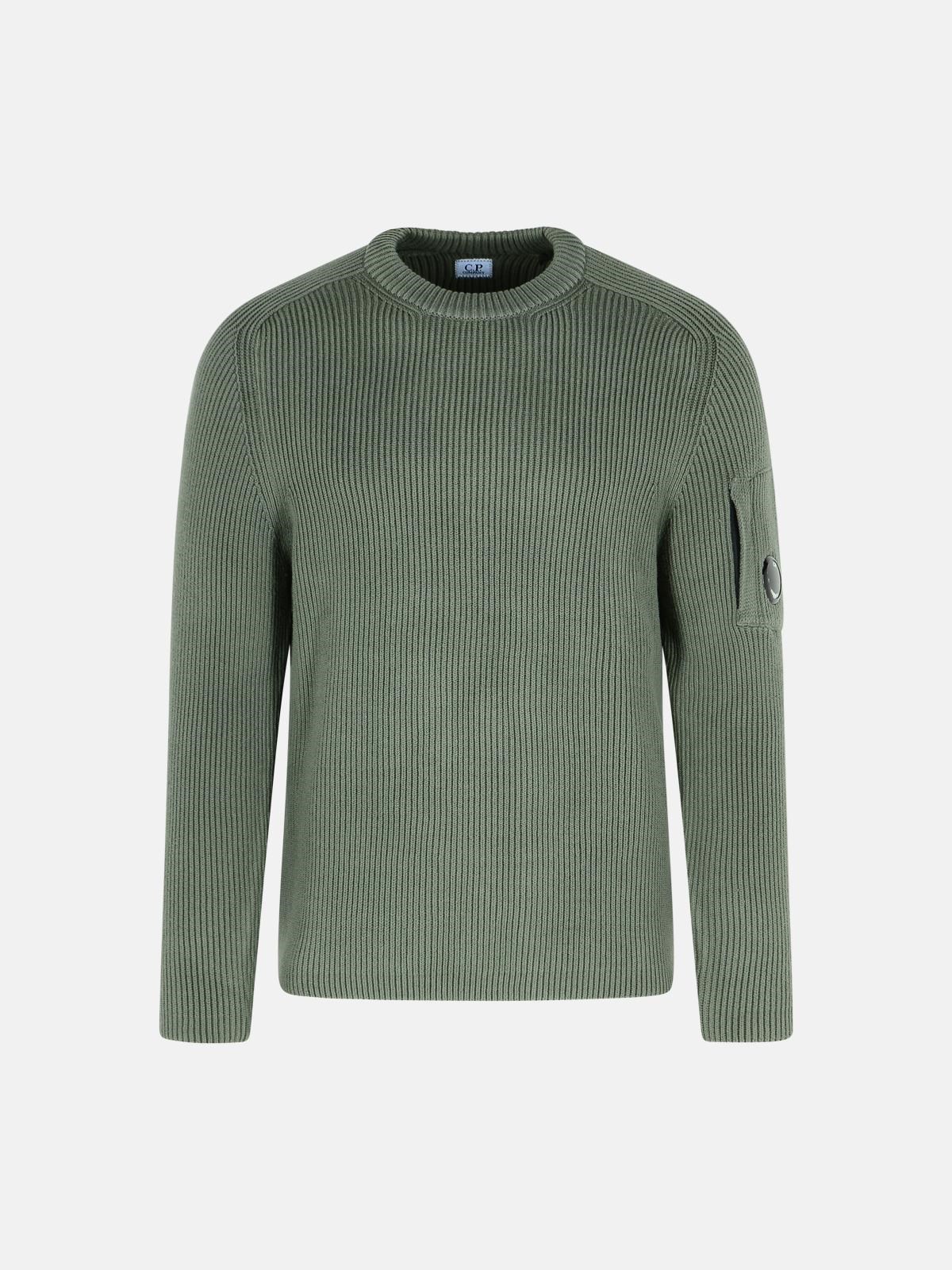 C.p. Company 'full Rib' Grey Cotton Blend Sweater In Gray