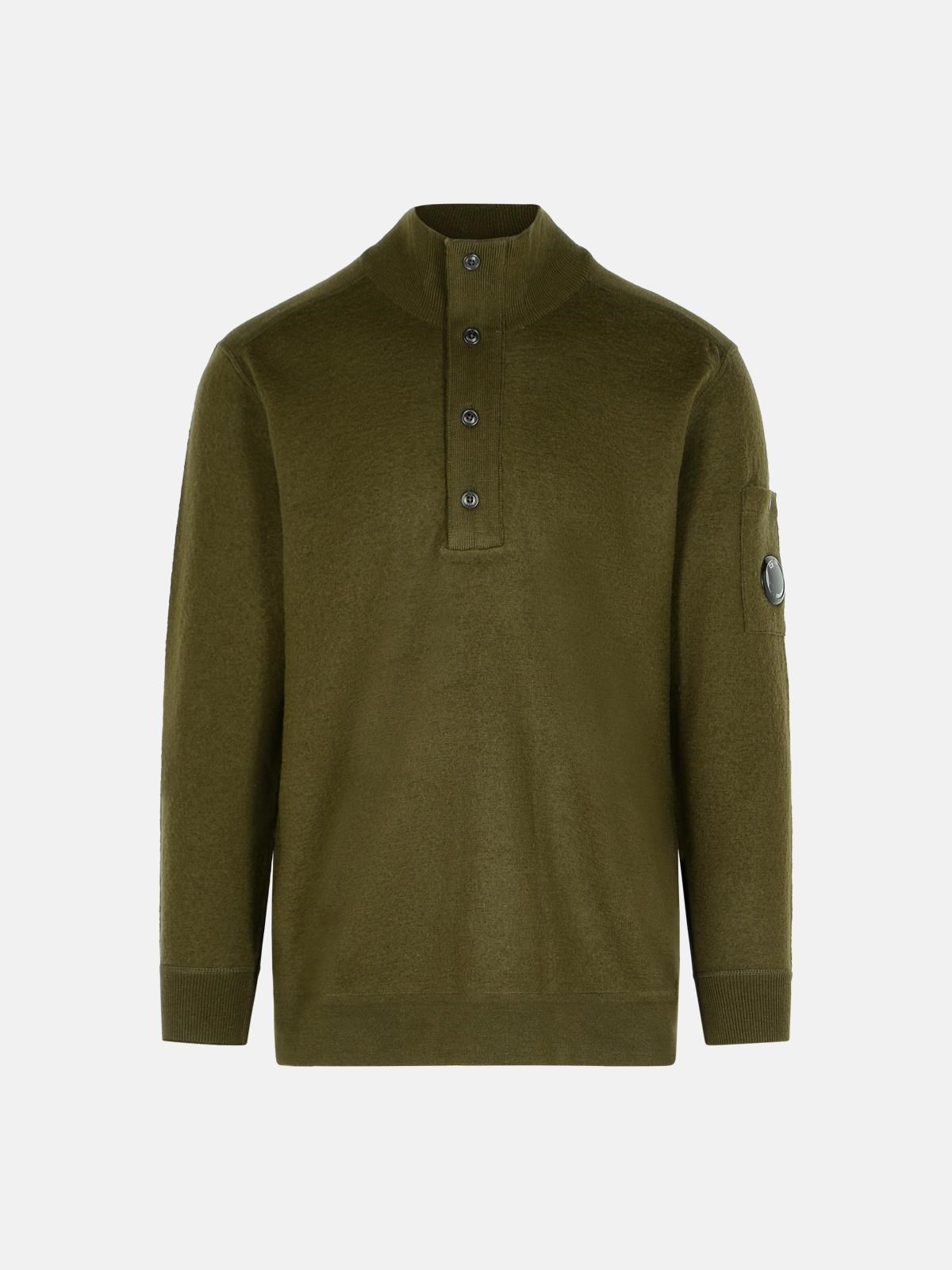 C.p. Company 'grs' Green Wool Blend Sweater In Green