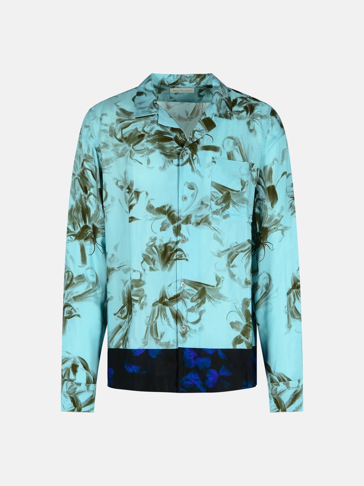 DRIES VAN NOTEN Light Blue Viscose Shirt　DRIES VAN NOTEN ライトブルー ビスコース シャツ DRIES