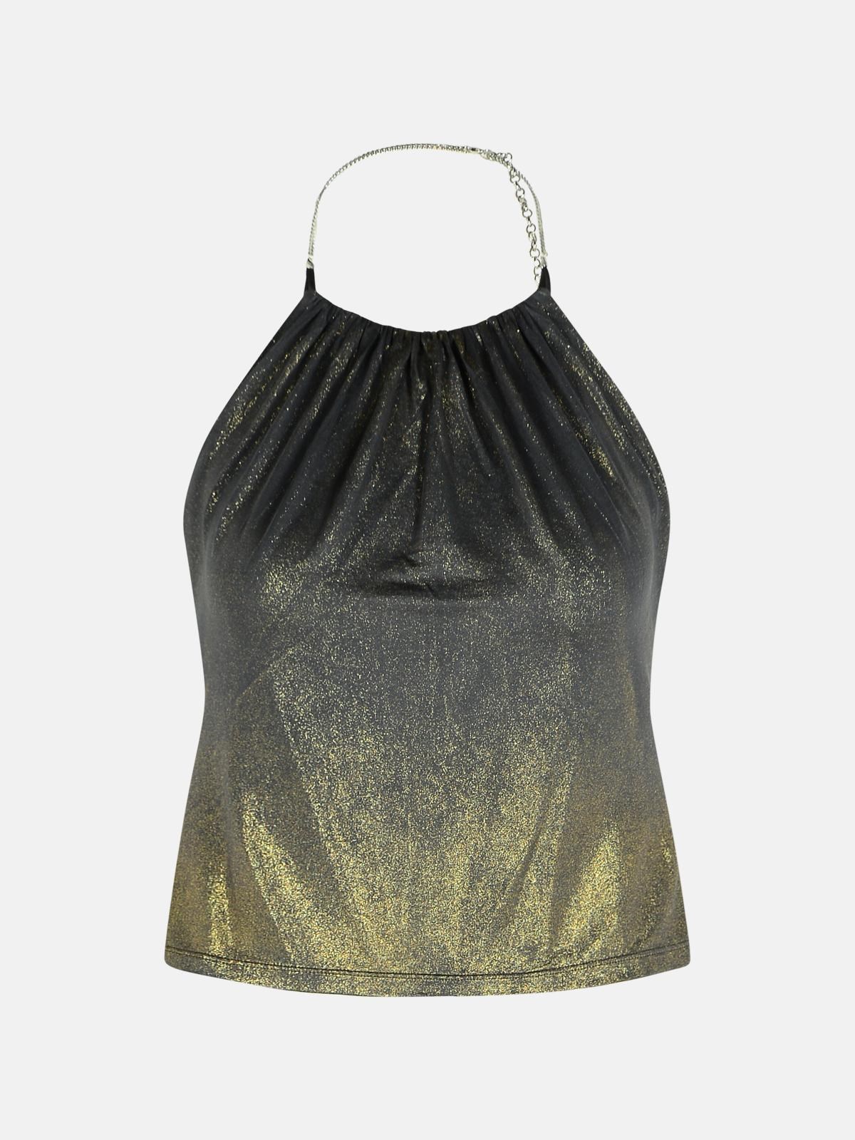 Diesel Grey Acetate Blend Top In Gold