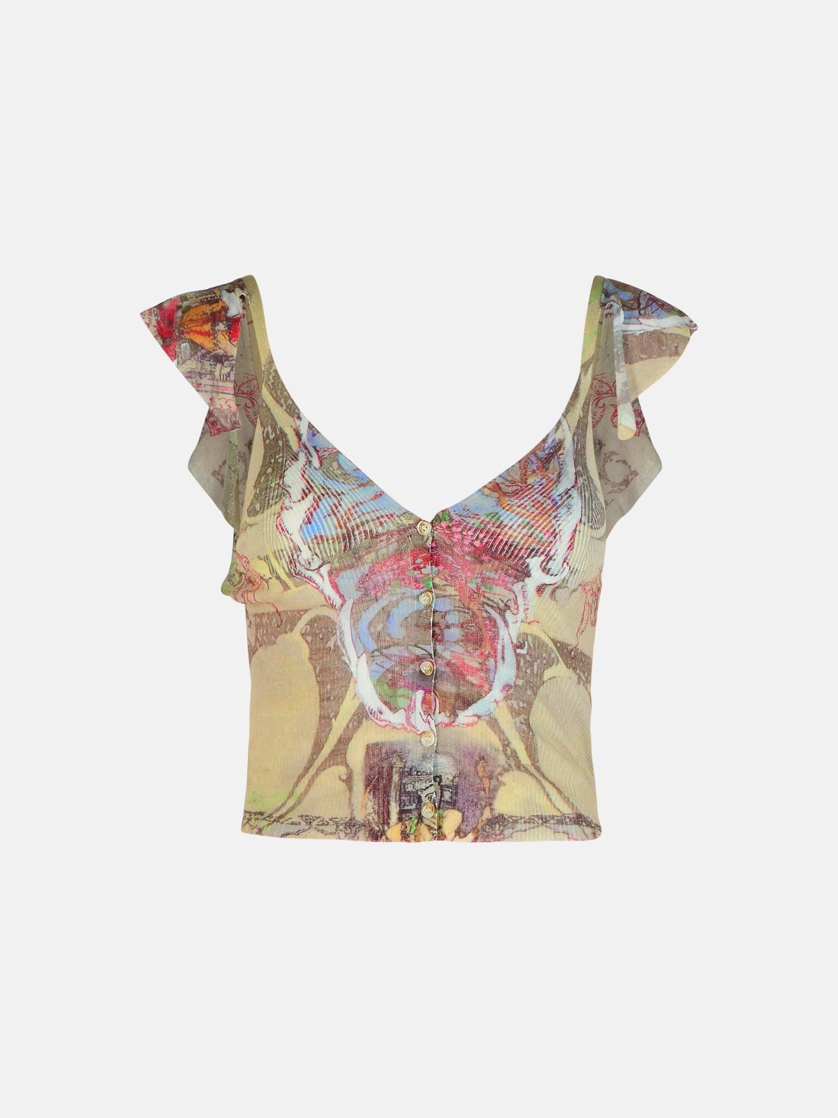 DIESEL Fiore' Multicolor Cotton Blend Top　DIESEL Fiore マルチカラー コットン ブレンド トップ DIESEL