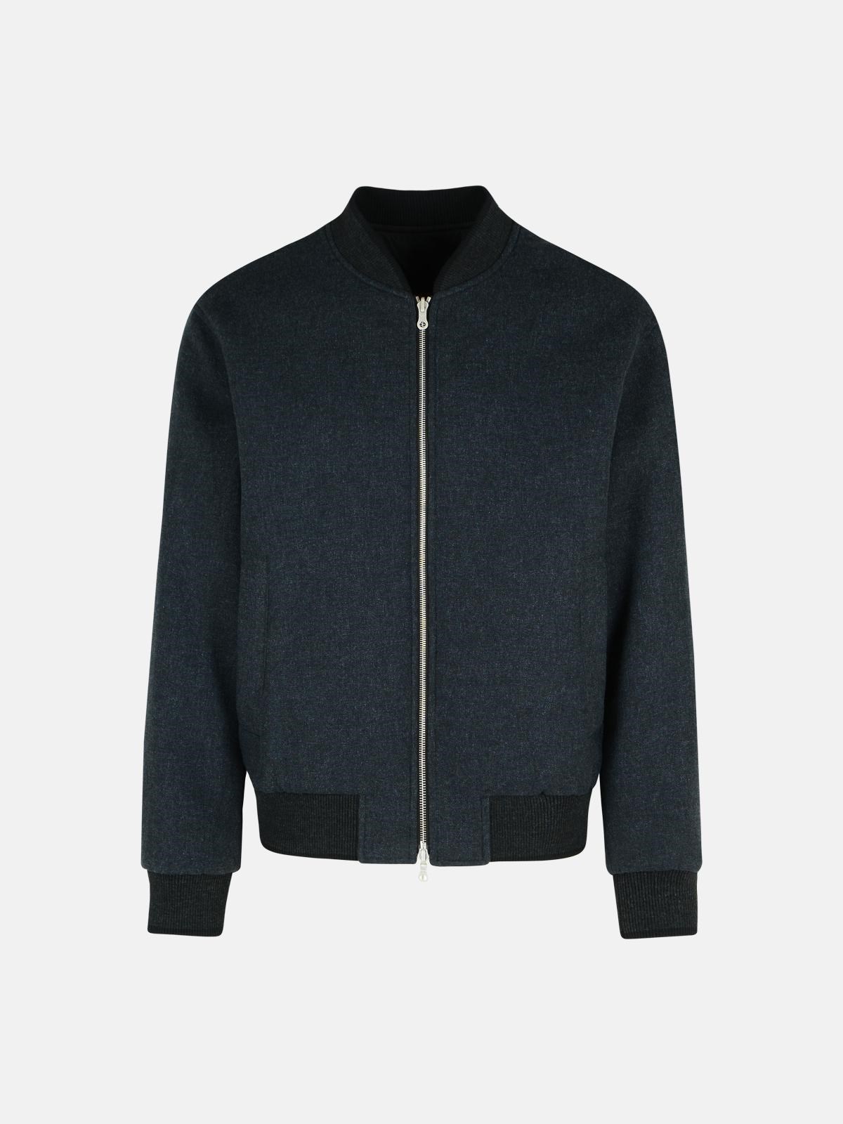 Dries Van Noten 'volker' Reversible Black Cotton Blend Jacket In Gray