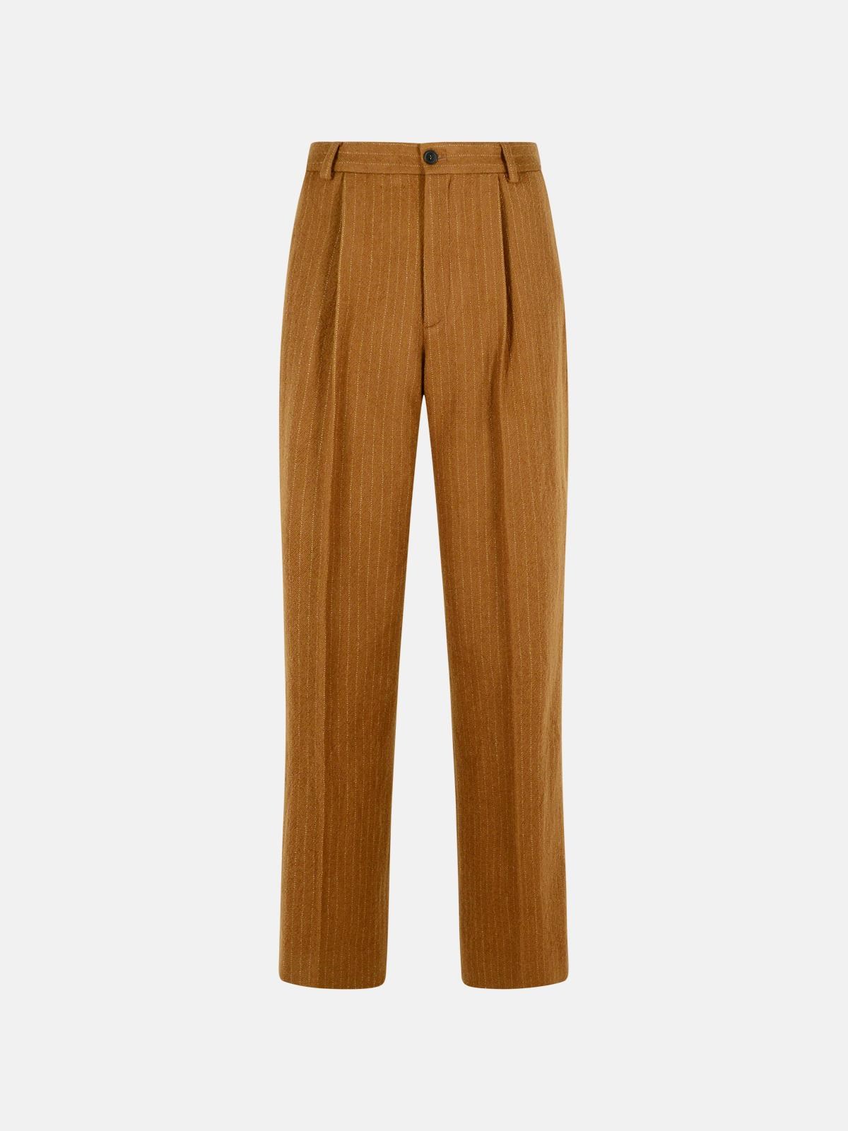 Dries Van Noten DRIES VAN NOTEN 'Penrud' Straight Brown Wool Pants　DRIES VAN NOTEN 'Penrud' ストレート ブラウン ウール パンツ