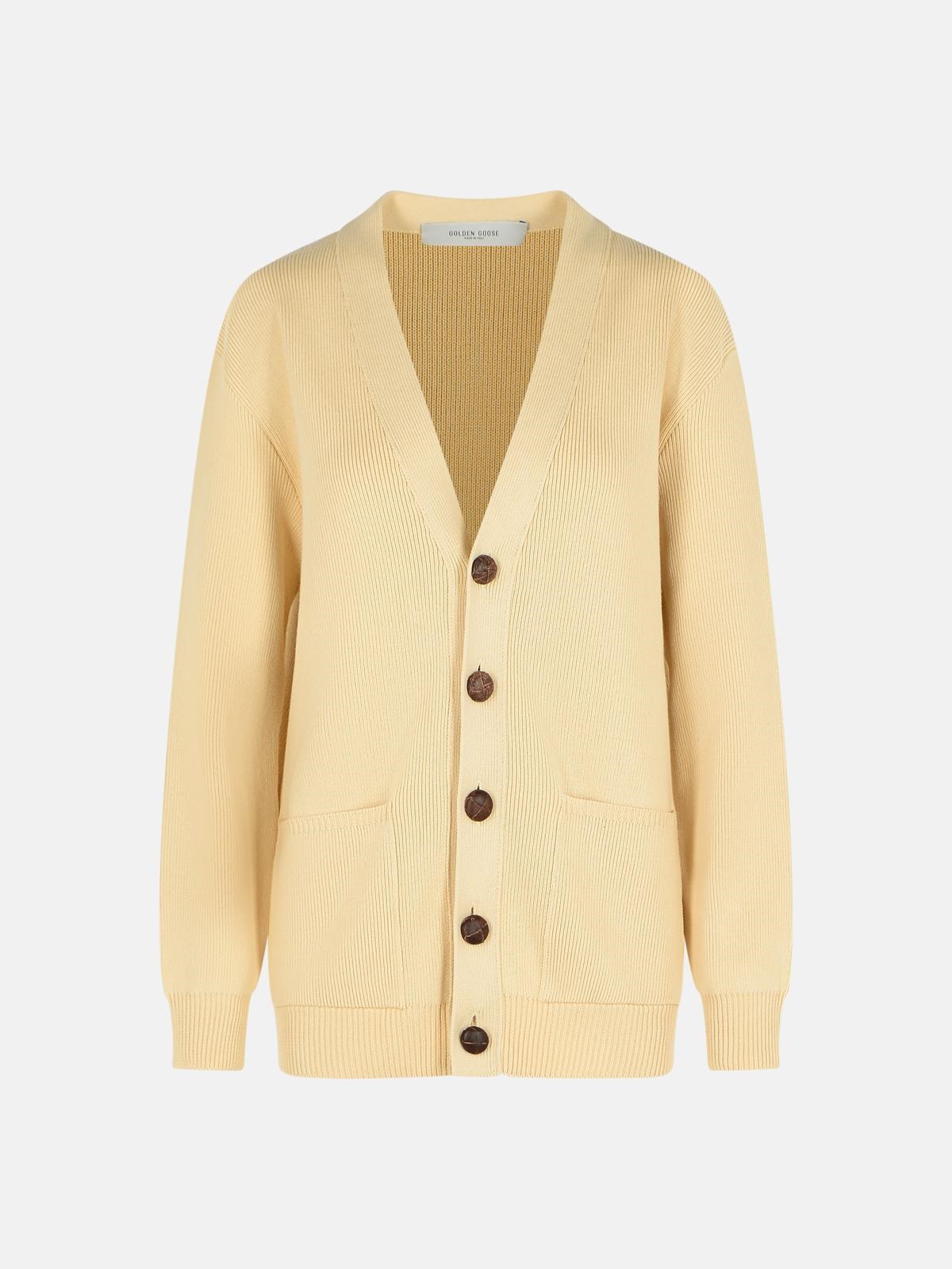 Golden Goose Beige Cotton Cardigan Women In Neutral