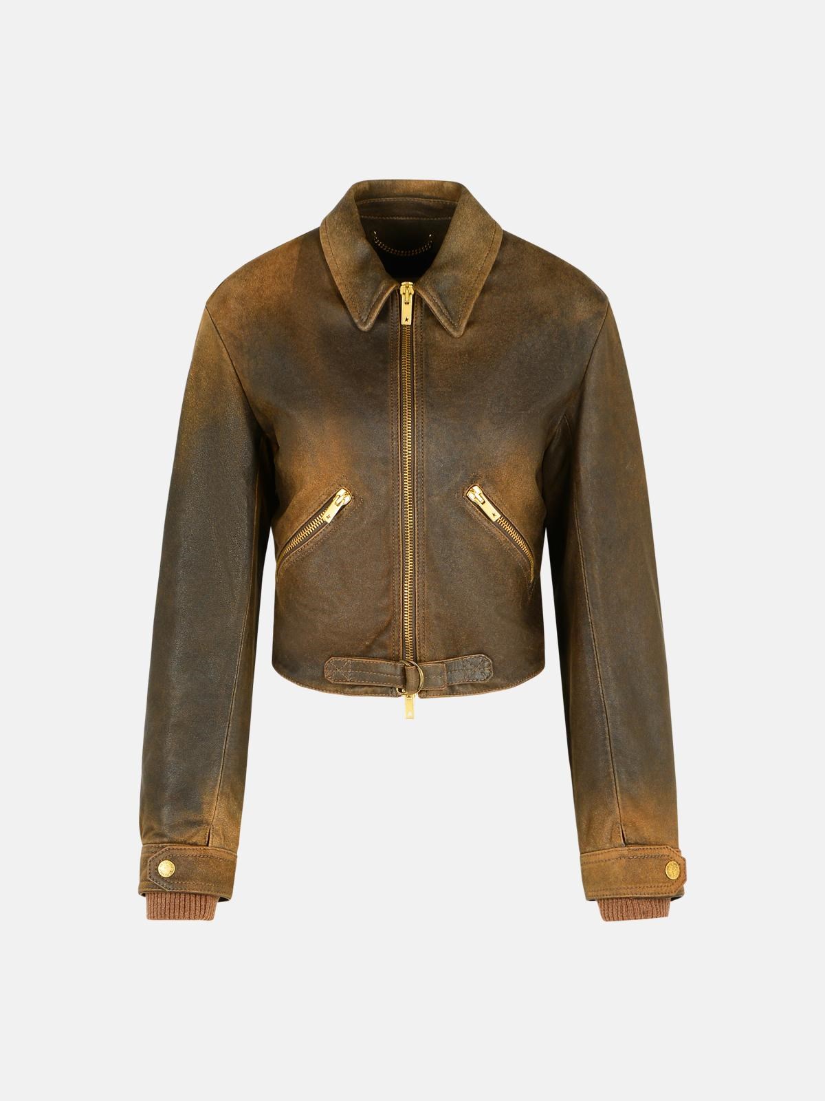 GOLDEN GOOSE Brown Leather Jacket　GOLDEN GOOSE ブラウン レザー ジャケット GOLDEN