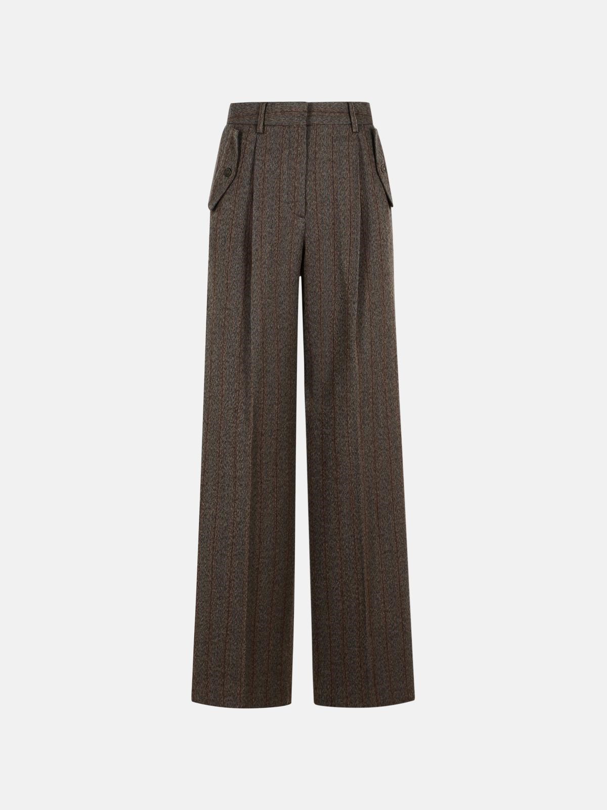 Golden Goose Wide Leg Trousers Pleated Front And Pockets In Gray