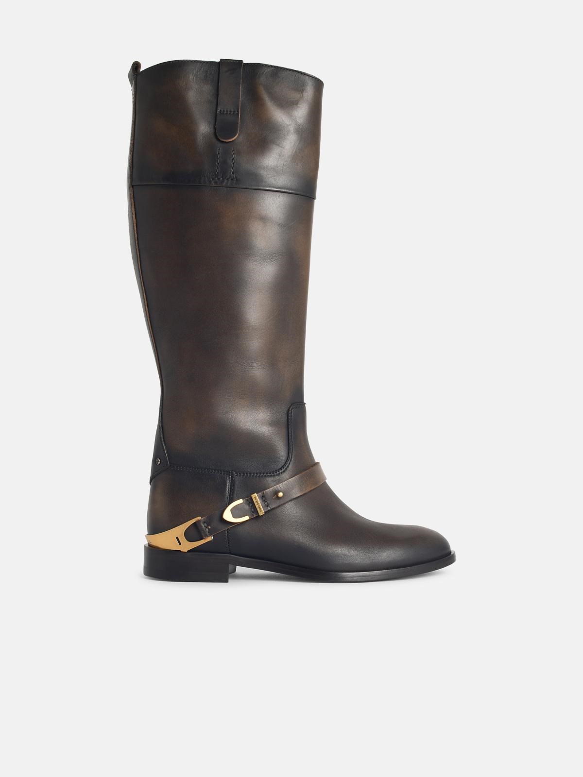 GOLDEN GOOSE 'Charlie' Dark Brown Leather Boots　GOLDEN GOOSE 'Charlie' ダークブラウン レザー ブーツ GOLDEN