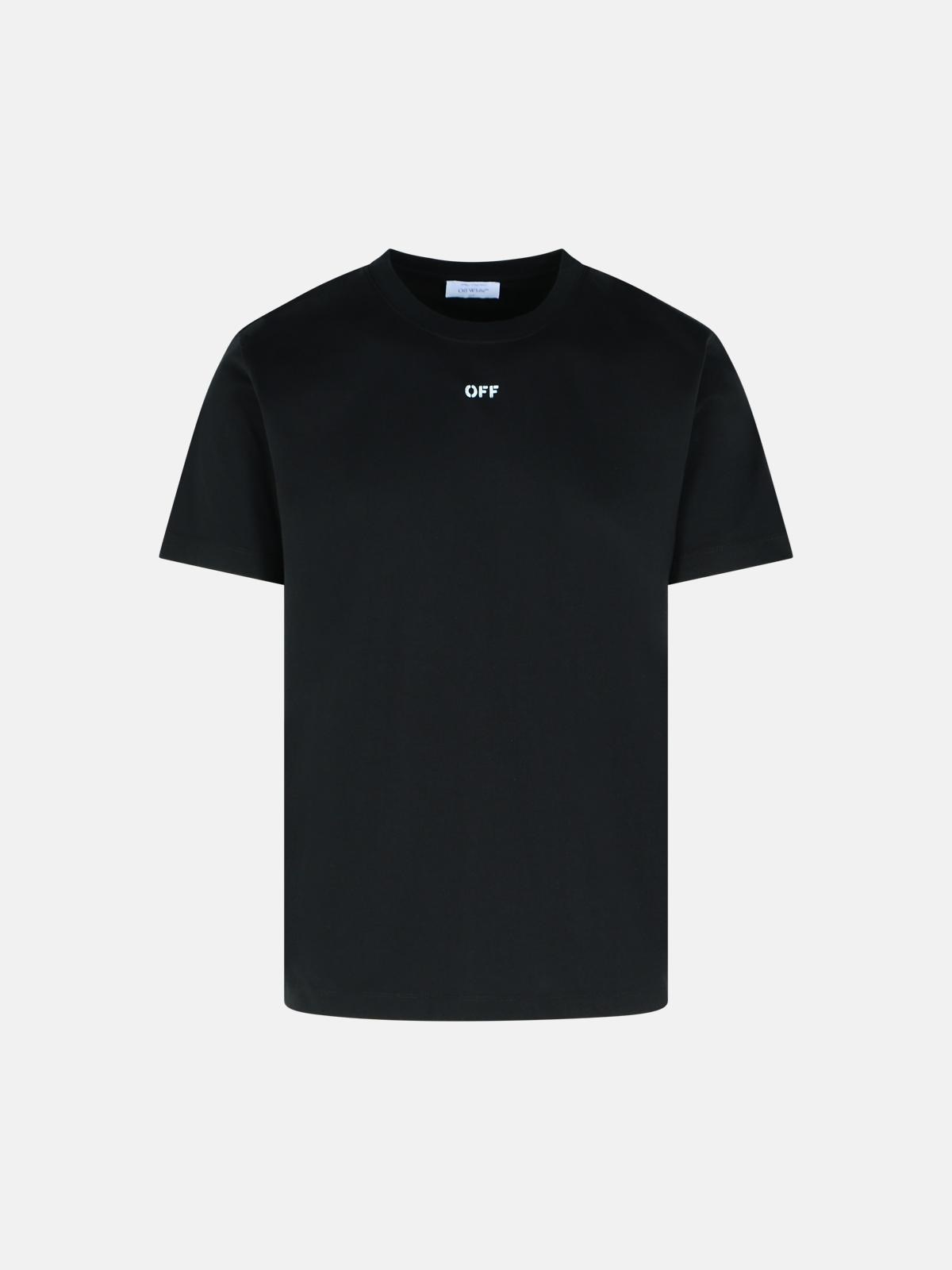 Off-white 'stitch Arrow' Black Cotton T-shirt In Black
