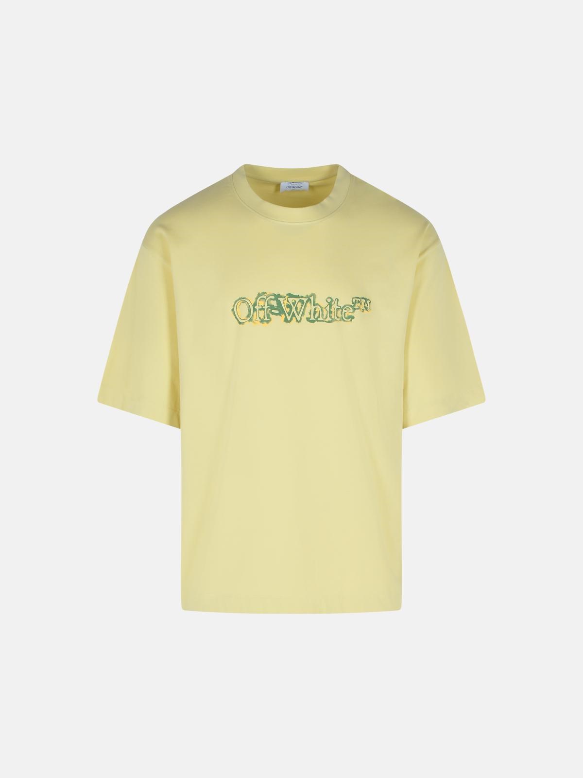 Off-white Cloudy Arrow Skate Crewneck T-shirt In Yellow