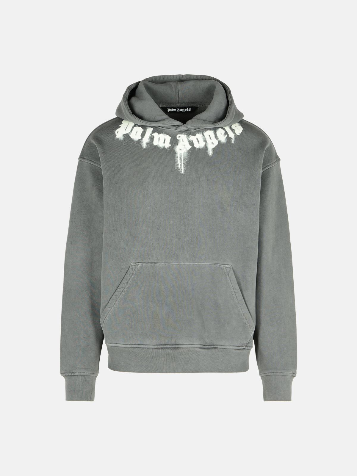 Palm Angels Gray Cotton Sweatshirt In Gray