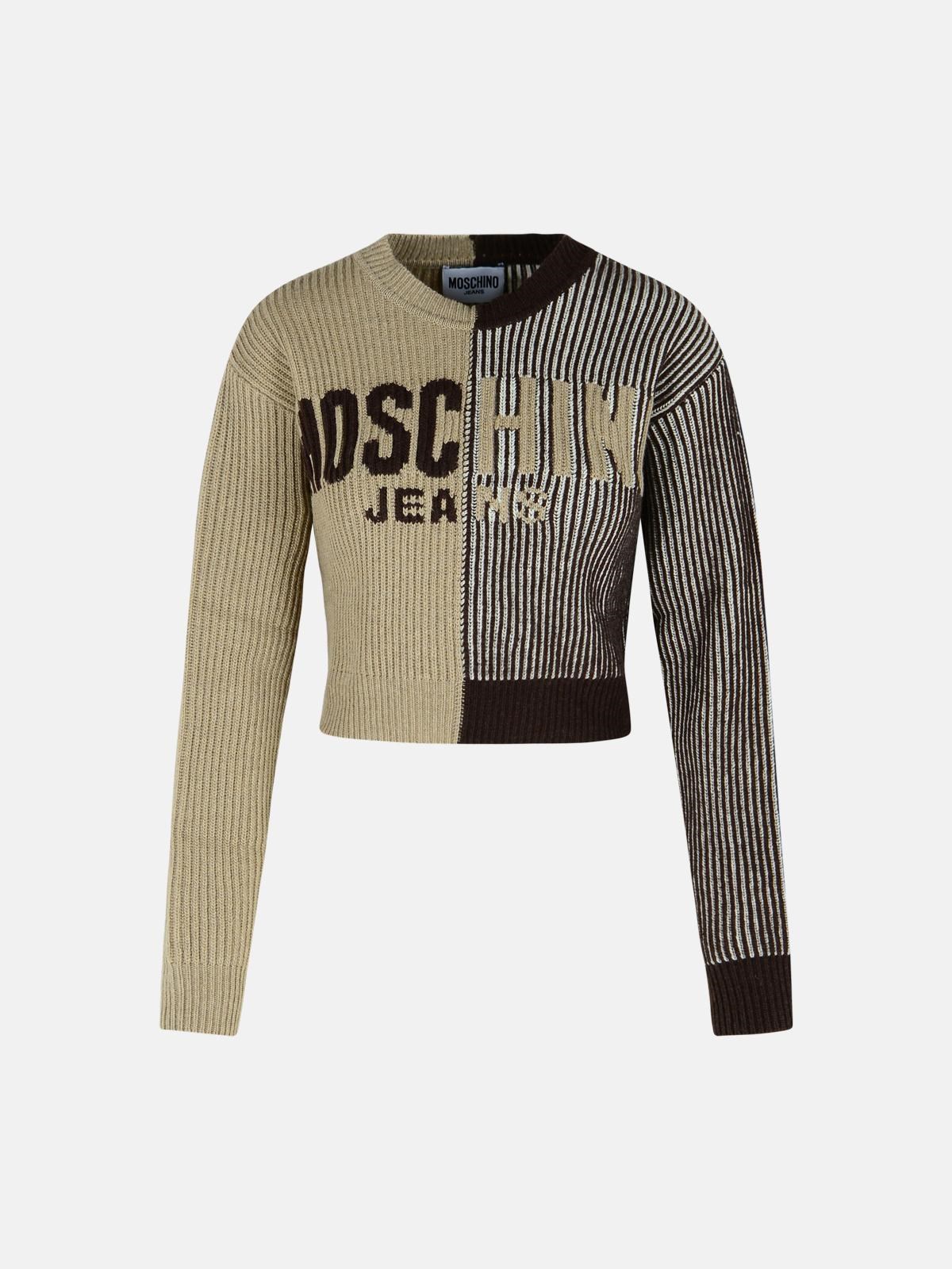 MOSCHINO JEANS Two-Tone Cashmere Blend Sweater