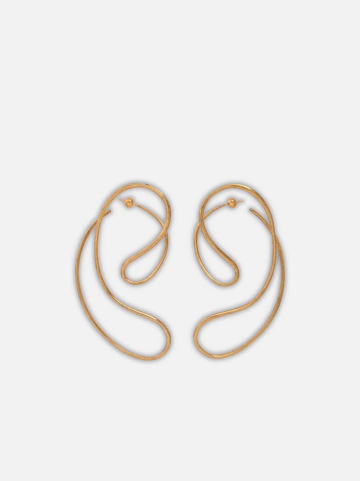 Panconesi Gold 'p Continua Large' Earrings In Gold