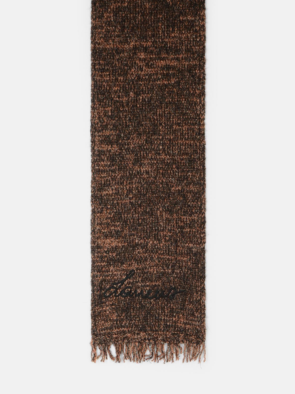 Laneus Multicolor Alpaca Blend Scarf In Brown