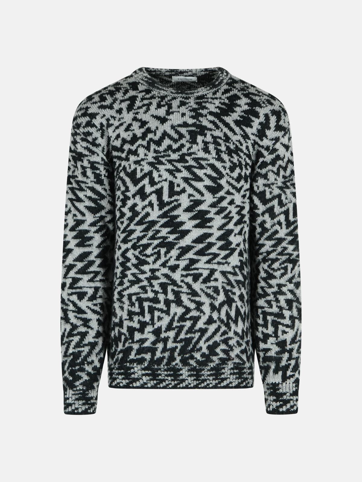 Laneus Two-tone Wool Blend Sweater In Gray