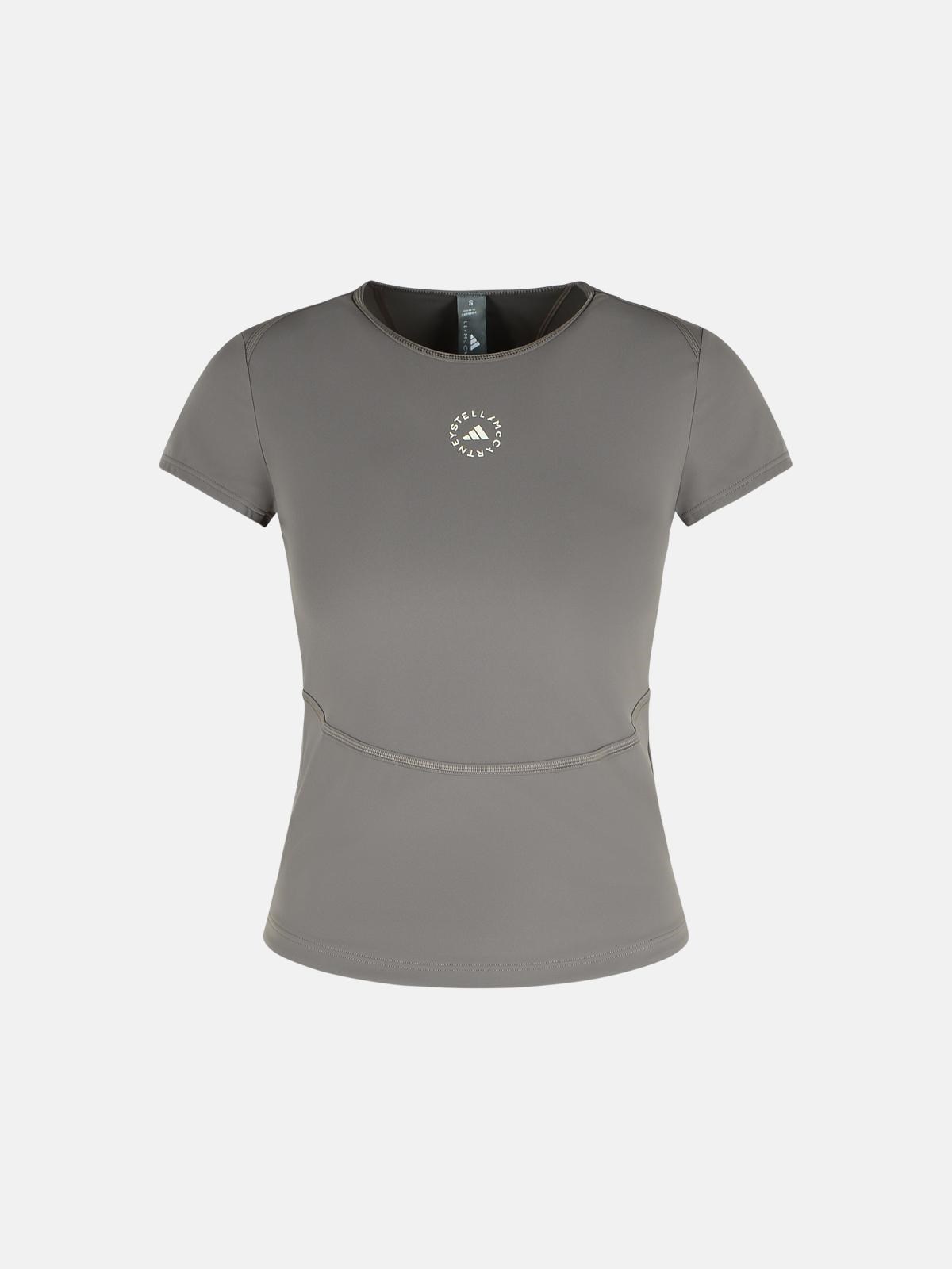 Adidas By Stella Mccartney 'tpr' Grey Polyamide Blend T-shirt In Gray