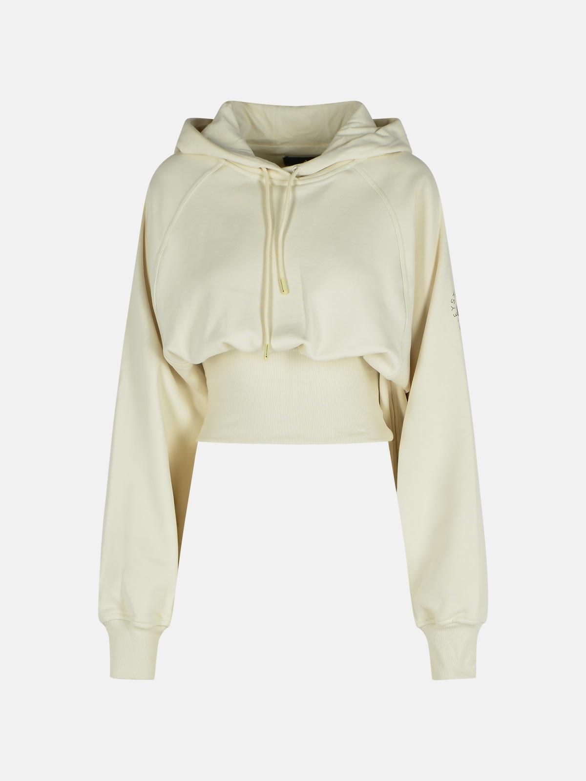 Adidas By Stella Mccartney Ivory Cotton 'truelife' Hoodie In White