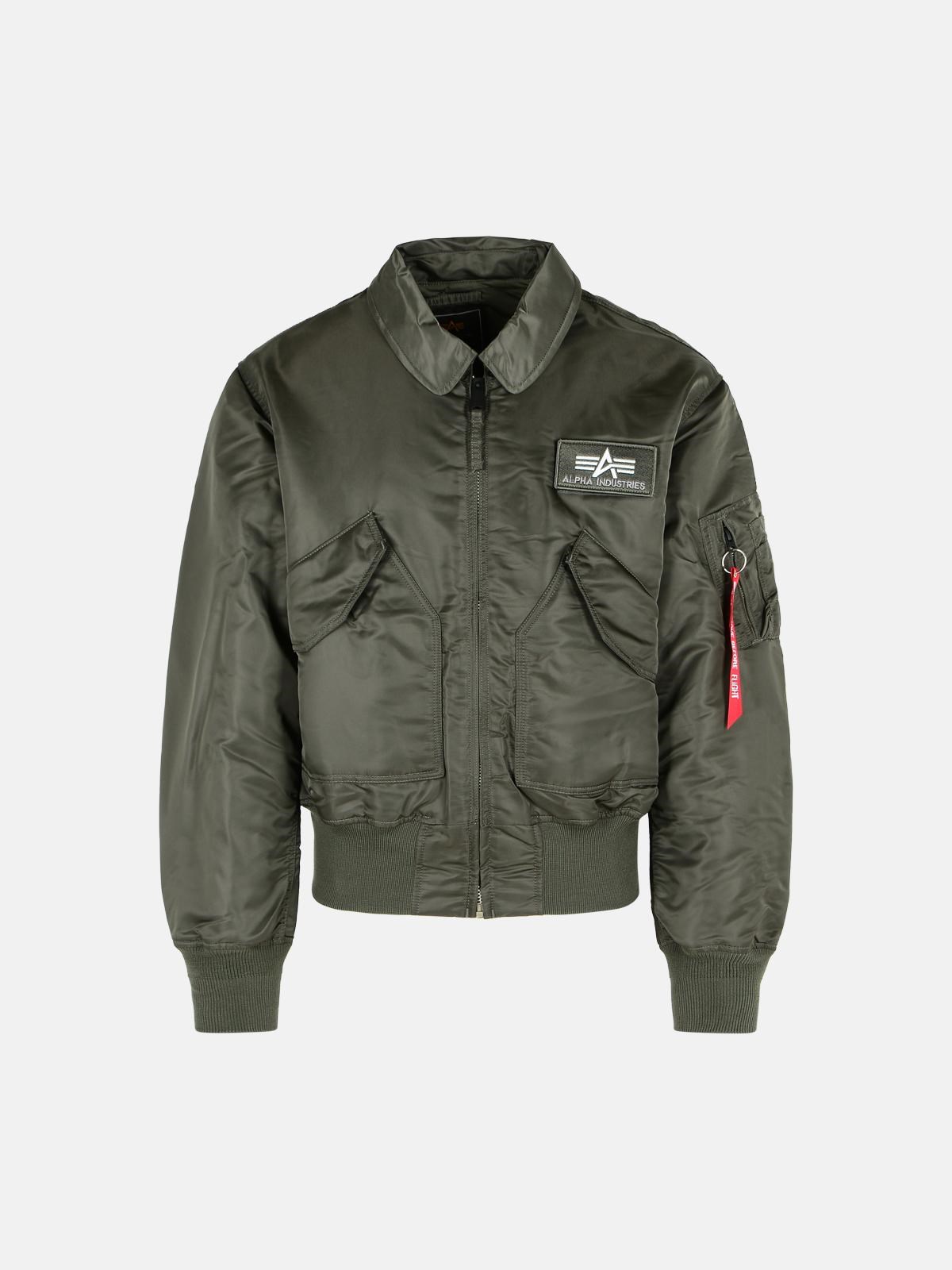 Alpha Industries 'cwu-45 Heritage' 'rep.grey' Nylon Bomber Jacket In Green