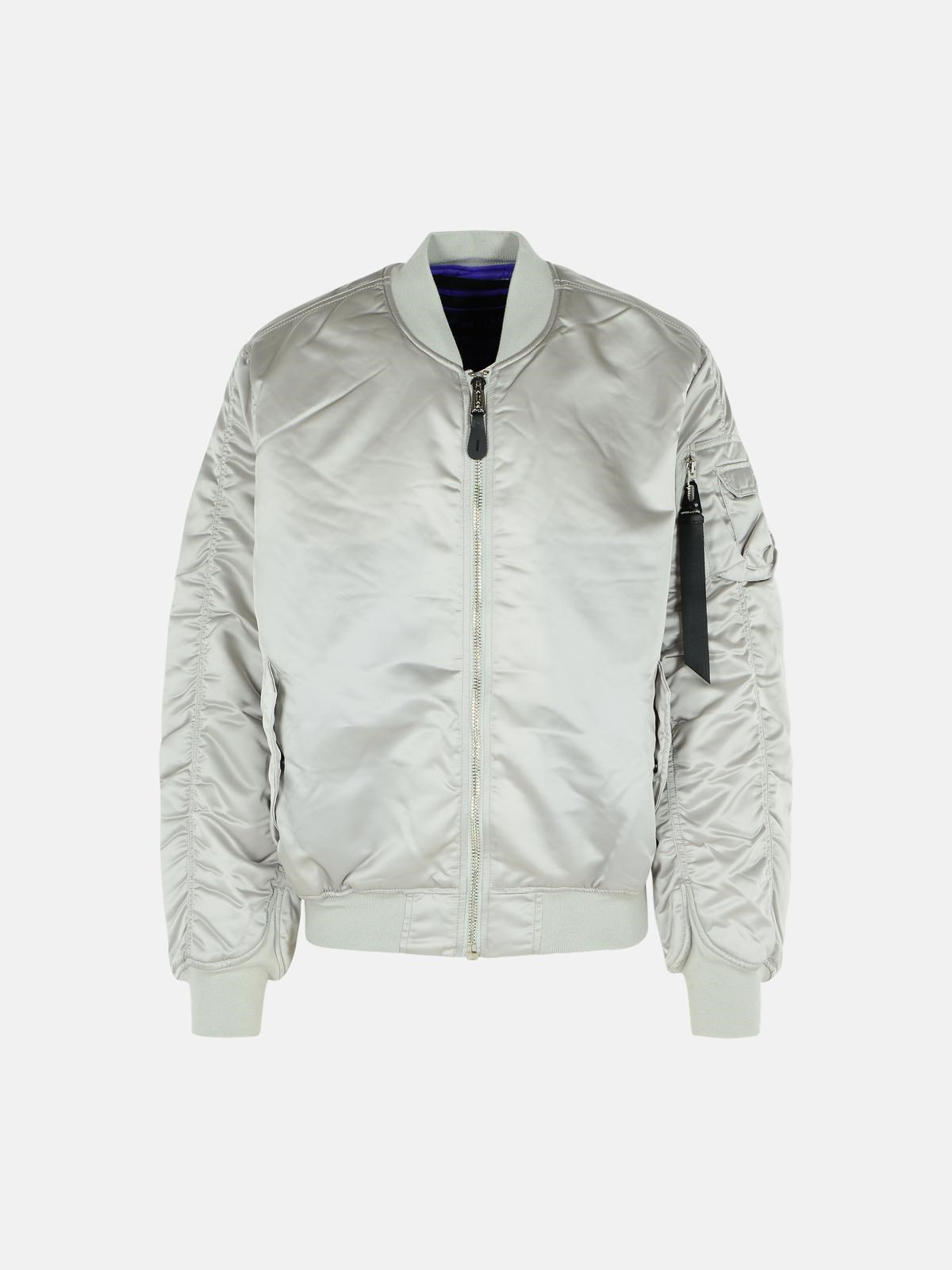 Alpha Industries 'ma-1 Uv' Grey Nylon Bomber Jacket In Silver