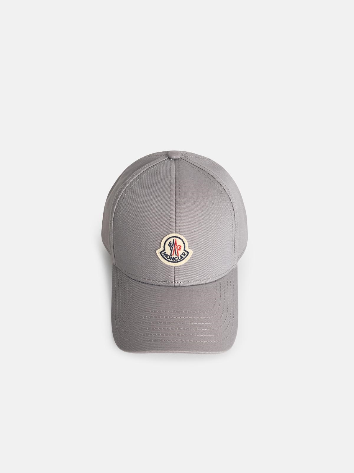 Moncler Grey Cotton Baseball Cap