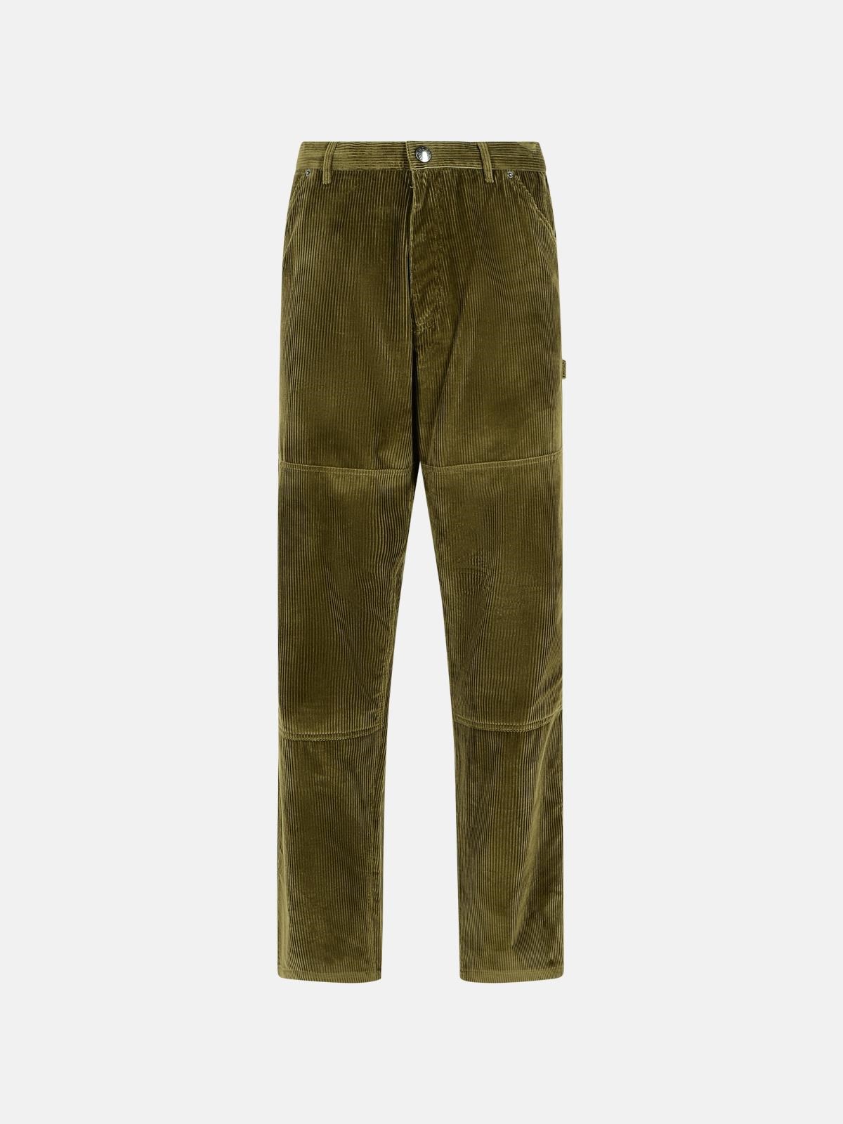 Moncler Green Cotton Pants In Blue