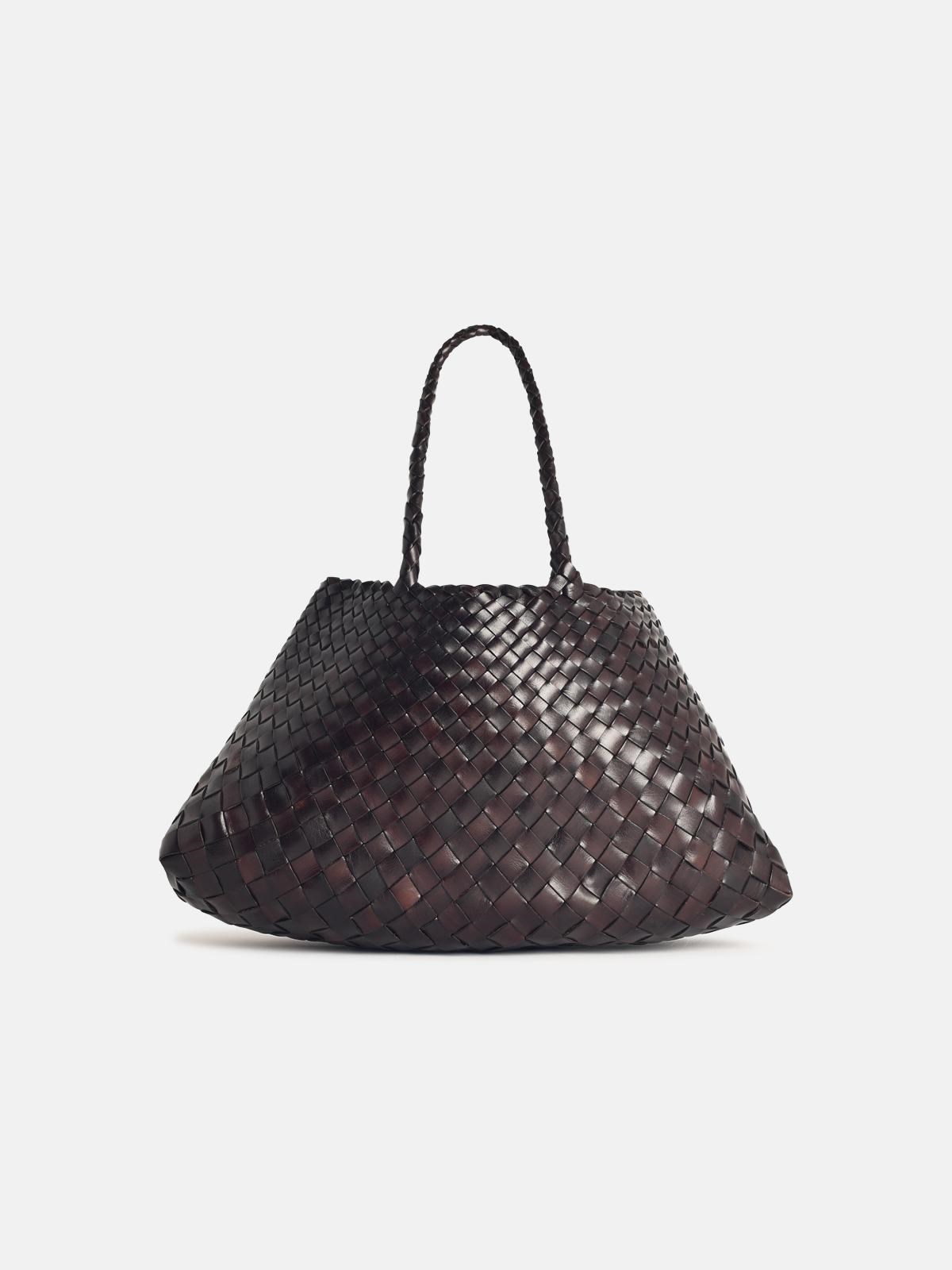 Dragon Diffusion Large 'santa Croce' Dark Brown Leather Bag In Brown