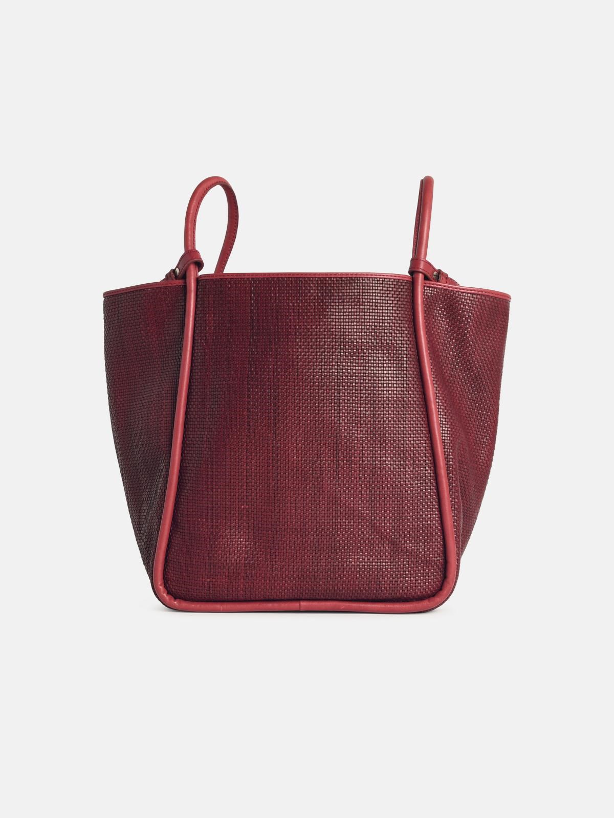 Dragon Diffusion 'ana' Brown Leather Bordo Bag In Burgundy