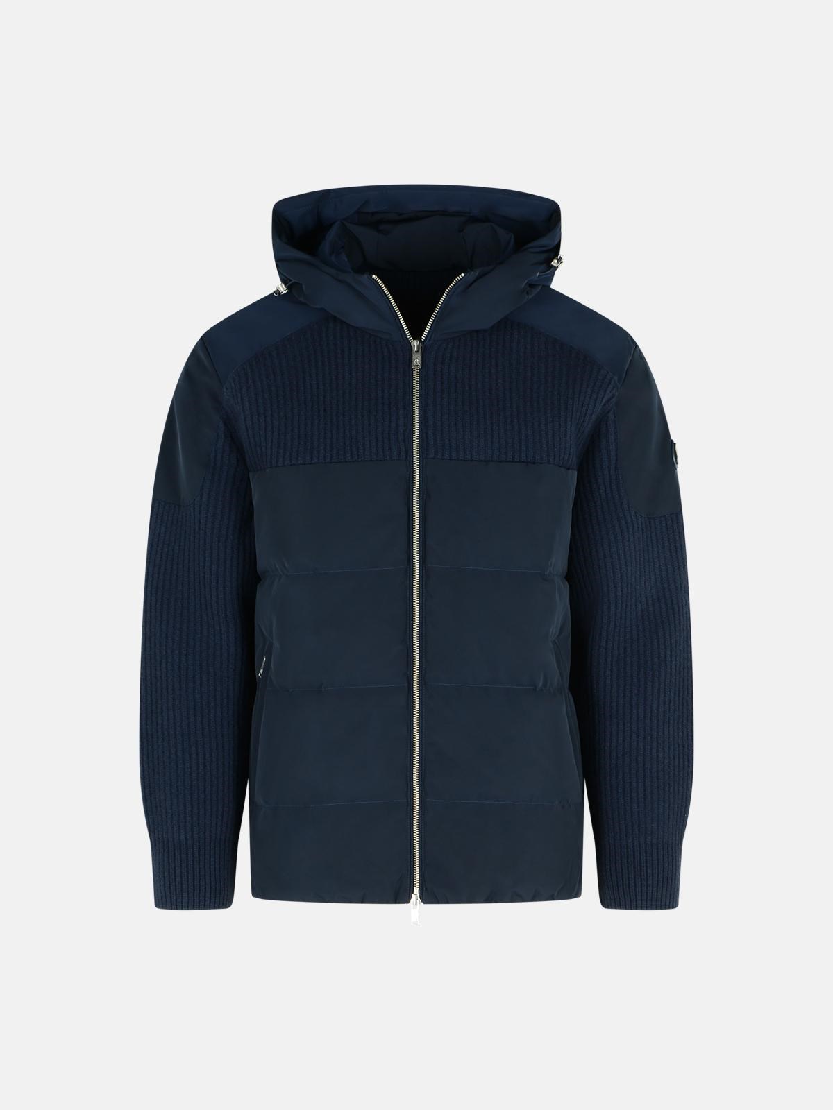 Moose Knuckles Navy Wool Jacket In Blue
