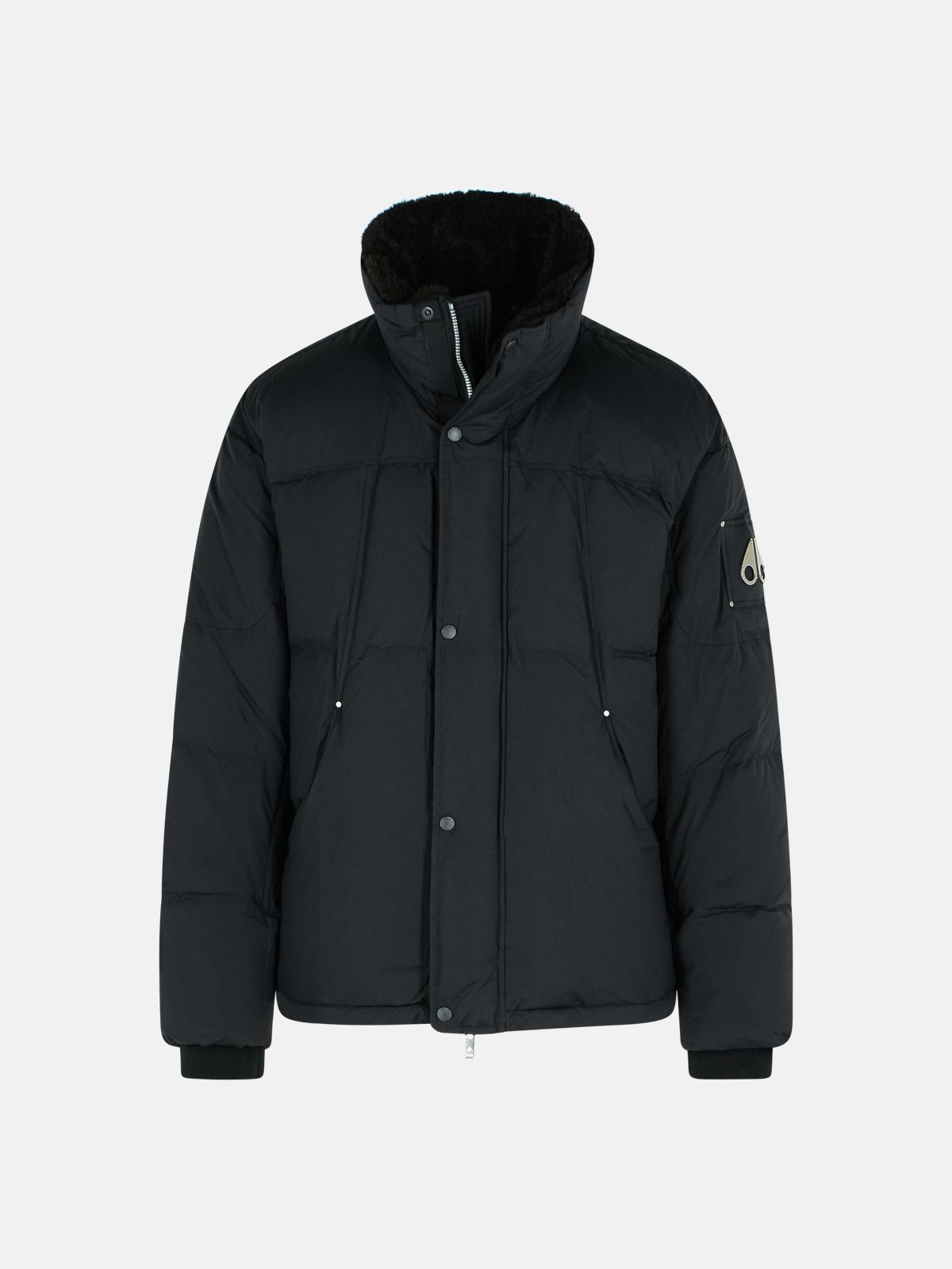 Moose Knuckles 'everest Puffer' Black Cotton Blend Down Jacket