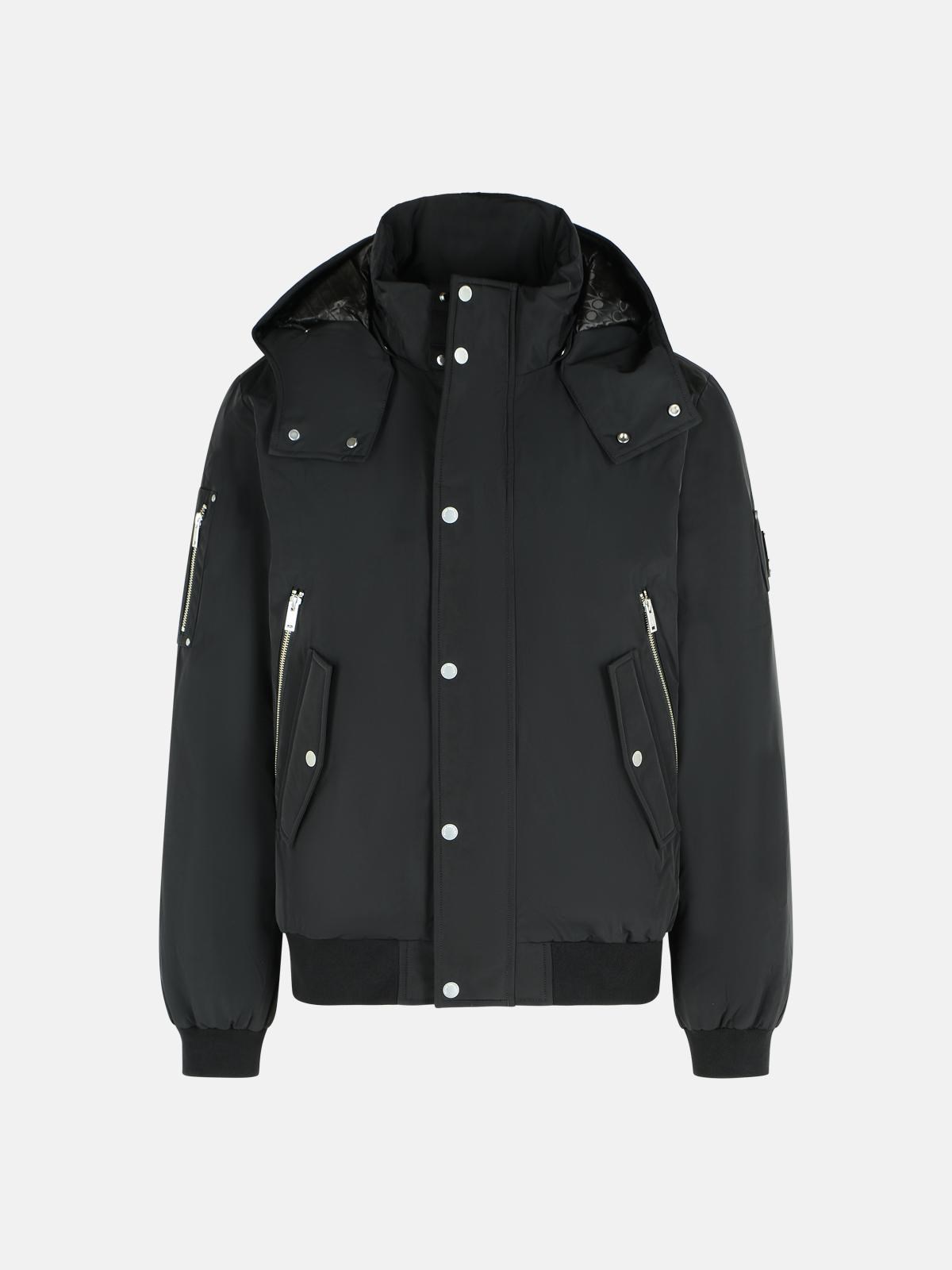Moose Knuckles Black Polyester Jacket In Black