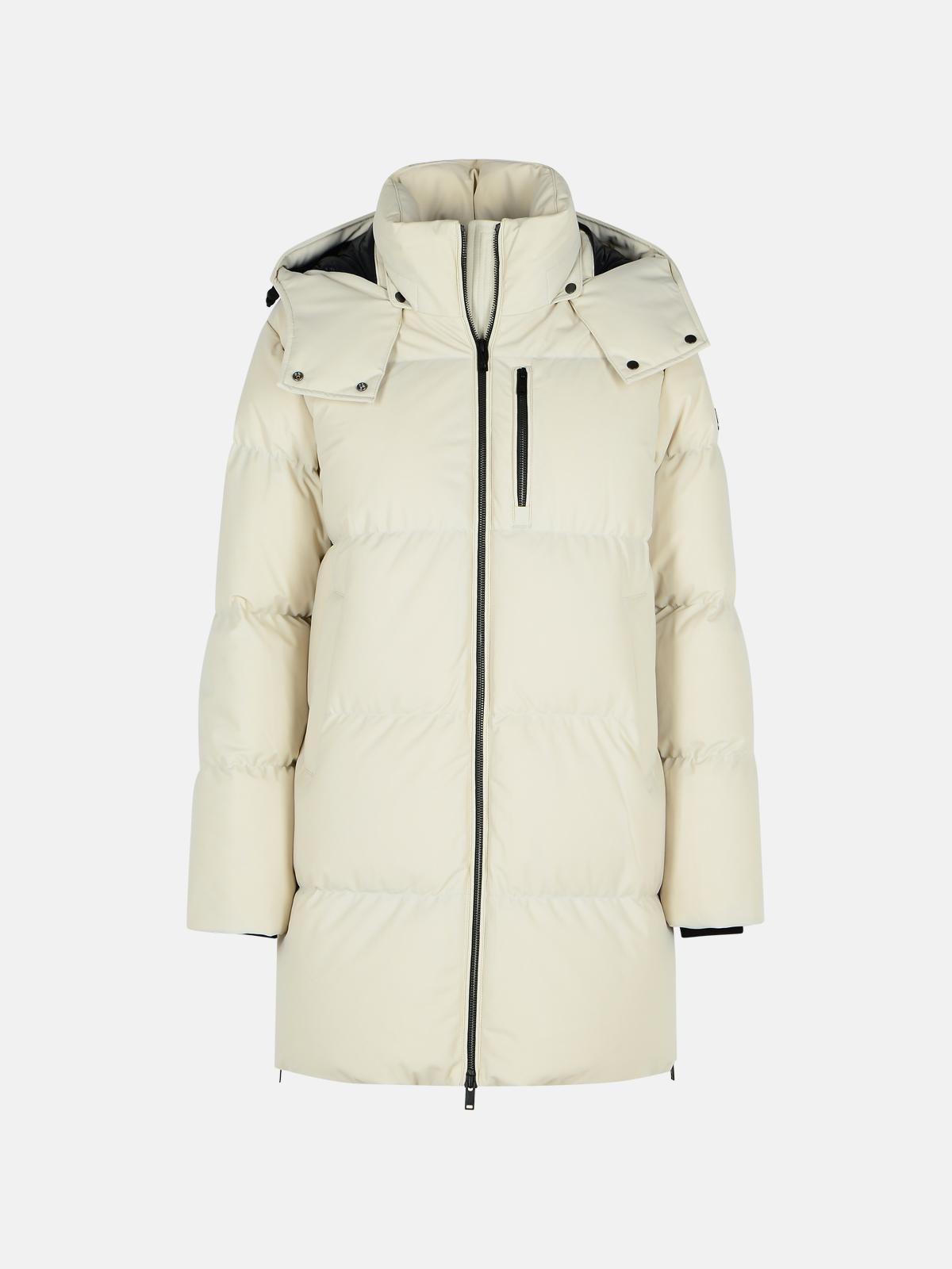 Moose Knuckles 'chelia 3q' Ivory Polyamide Blend Down Jacket In Neutral
