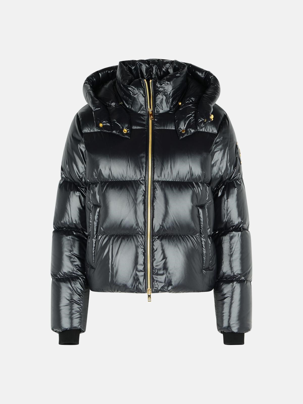 Moose Knuckles Black Nylon Down Jacket In Black
