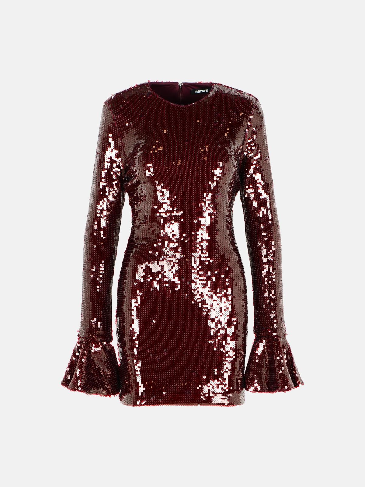 Rotate Birger Christensen 'rositana' Burgundy Polyester Dress In Burgundy