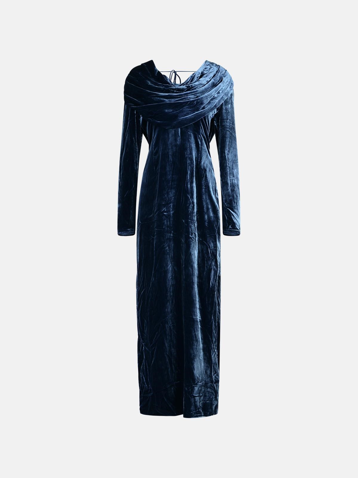 Rotate Birger Christensen 'carlota' Dress In Blue Silk Blend In Blue