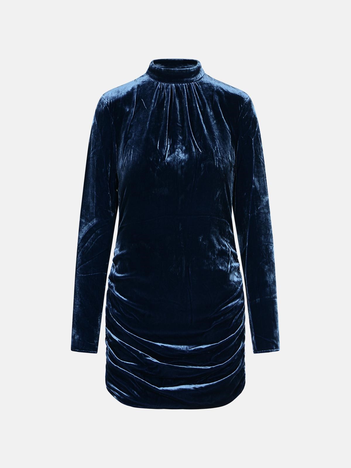 Rotate Birger Christensen 'vilma' Dress In Blue Silk Blend In Blue