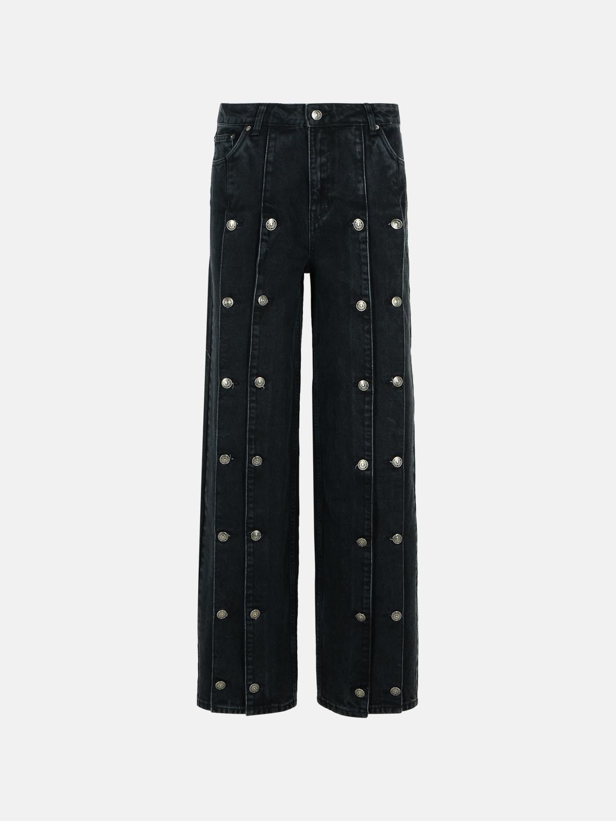 Rotate Birger Christensen 'dizie' Black Cotton Blend Jeans In Black
