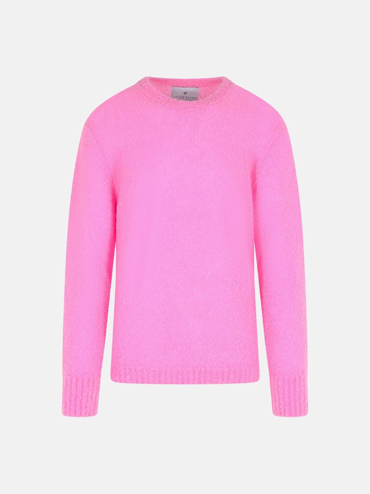 Seven Gauge Pink Virgin Wool Blend Sweater In Pink