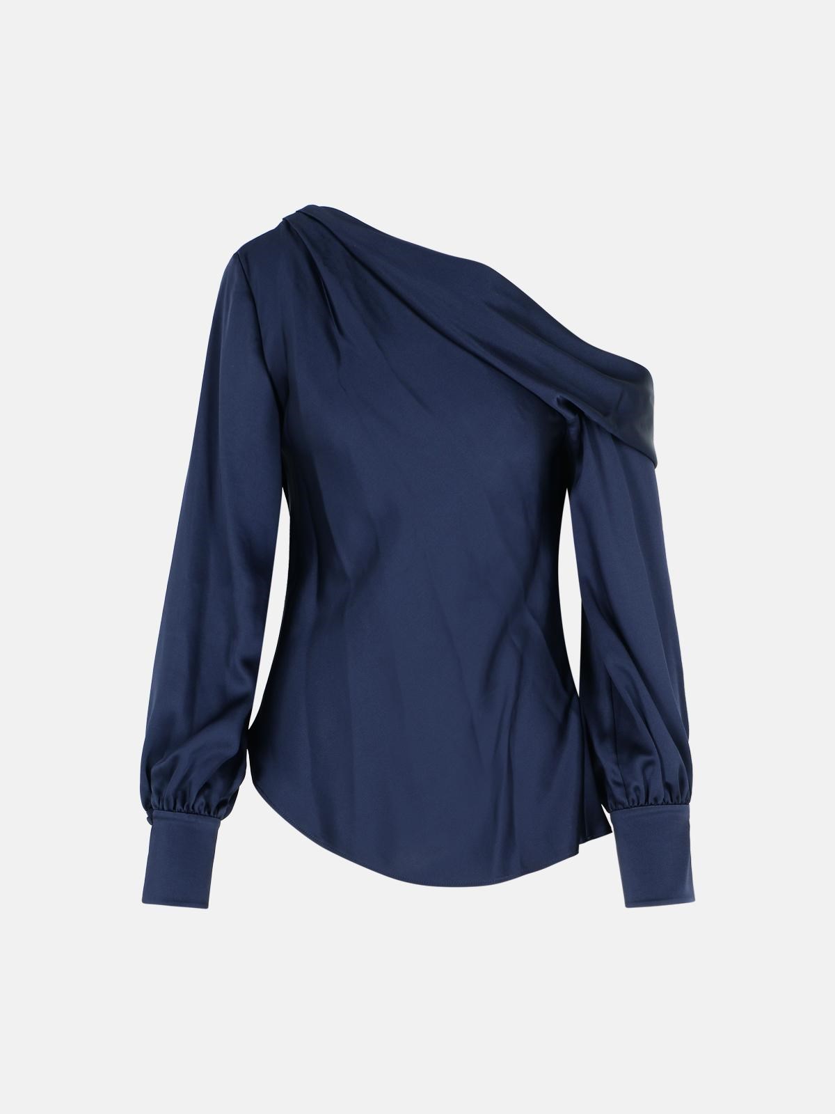 Simkhai 'alice' Navy Acetate Blend Blouse In Blue