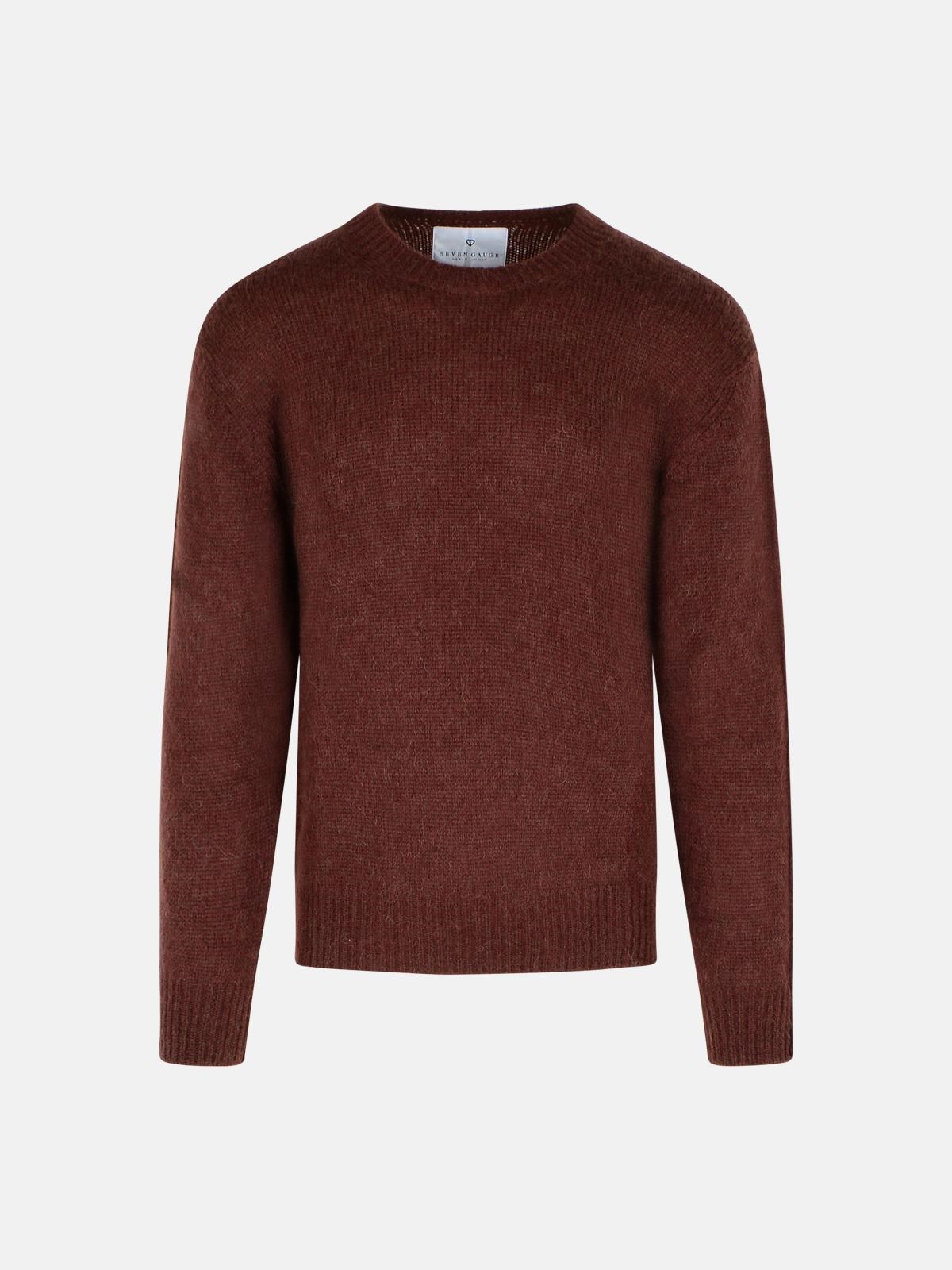 Seven Gauge Brown Alpaca Blend Sweater In Brown