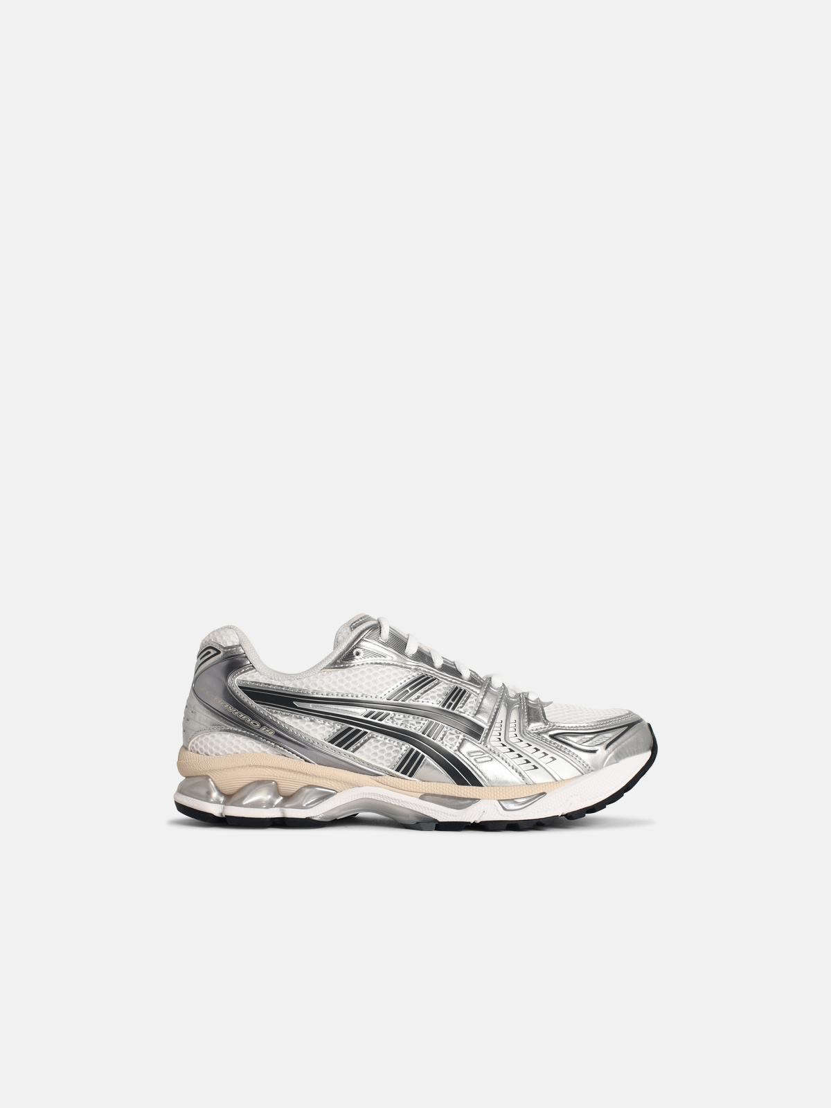 Asics 'gel-kayano 14' Sneakers In White And Silver Technical Fabric Blend In White