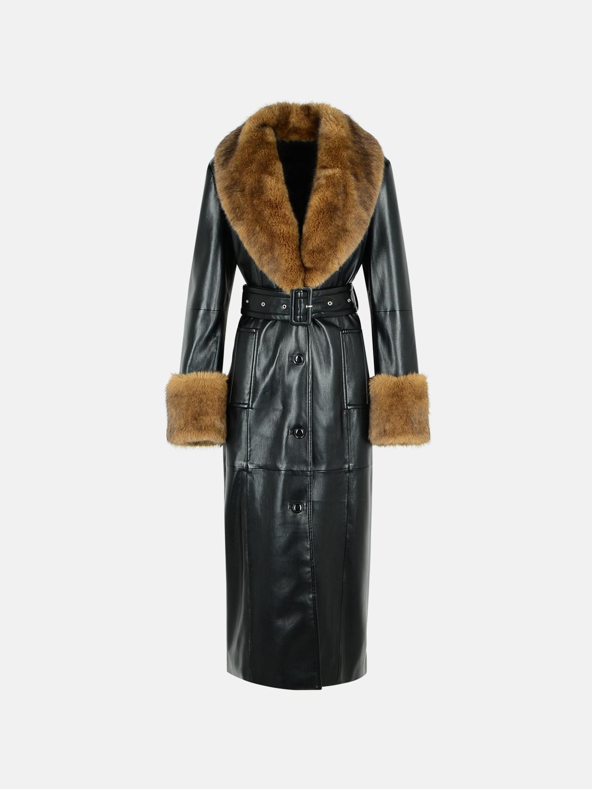 Stand Studio 'estella' Black Eco Leather Coat In Black