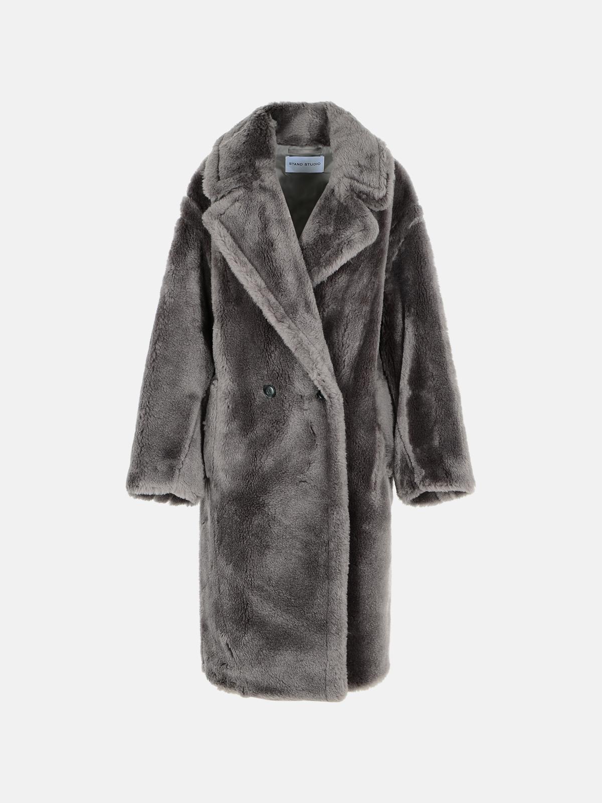 Stand Studio 'biba' Grey Wool Coat In Gray