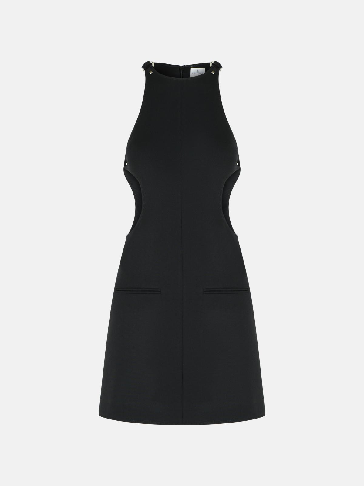 COURREGES Black Wool Blend Dress　COURREGES ブラック ウール ブレンド ドレス COURREGES