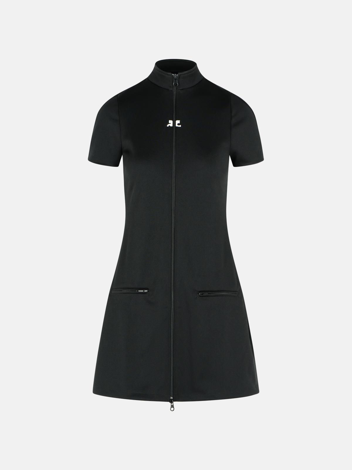 COURREGES 'Interlock' Black Polyester Dress　COURREGES インターロック ブラック ポリエステル ドレス COURREGES